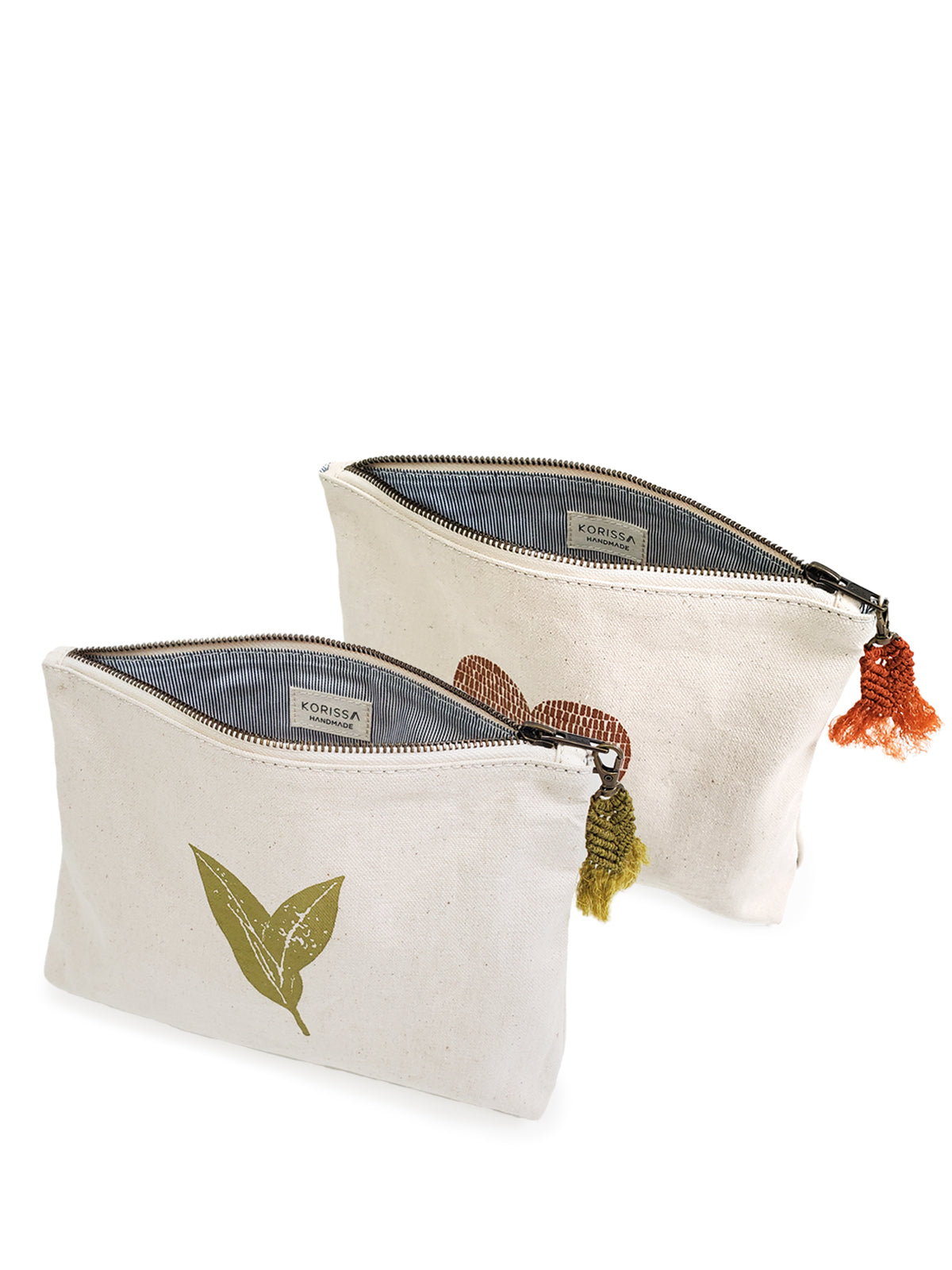 Hand Screen Printed Cotton Canvas Pouch - Nature-5