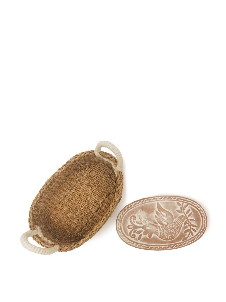 Bread Warmer & Basket - Bird Oval-5