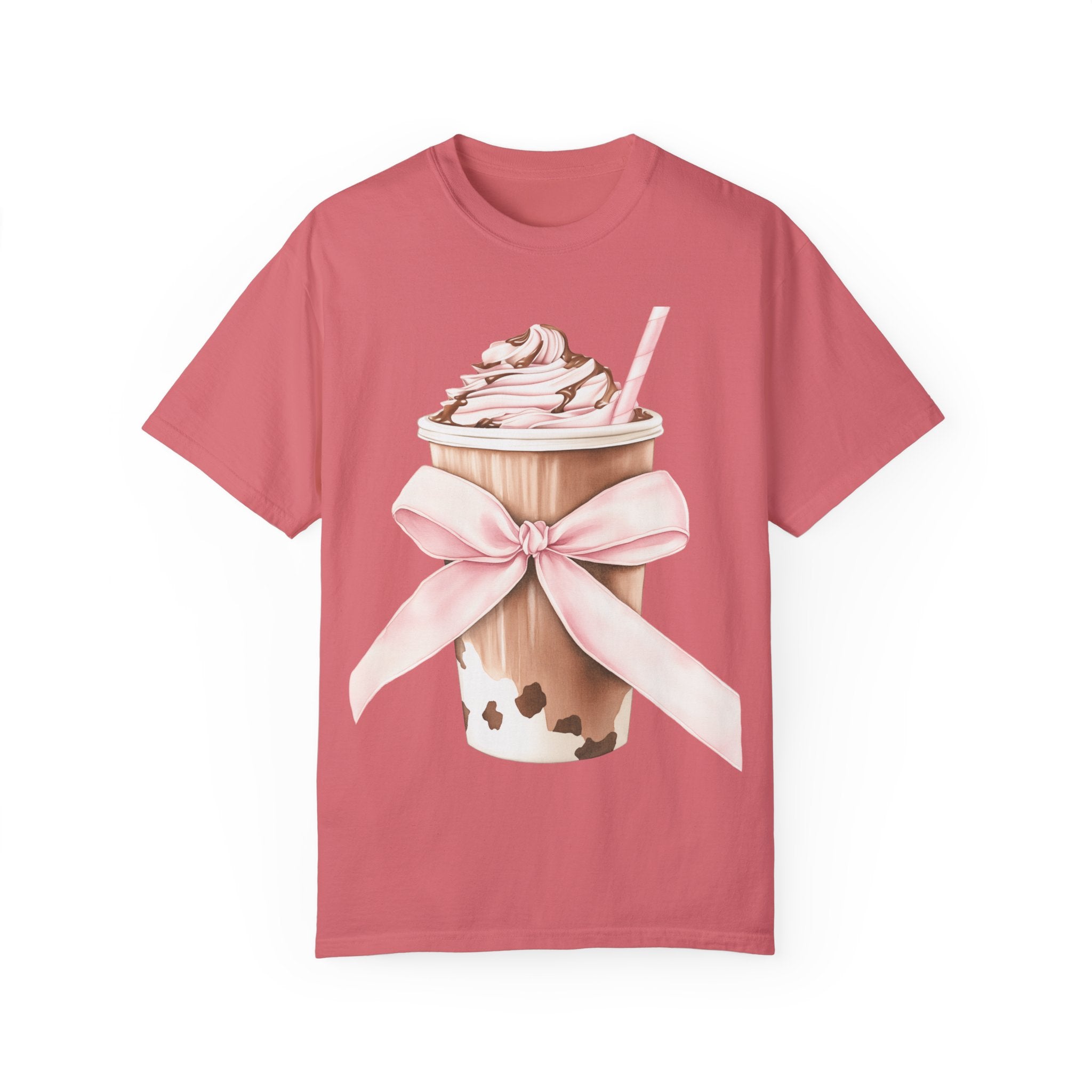 Iced Coffee Coquette Pink Bow T-Shirt