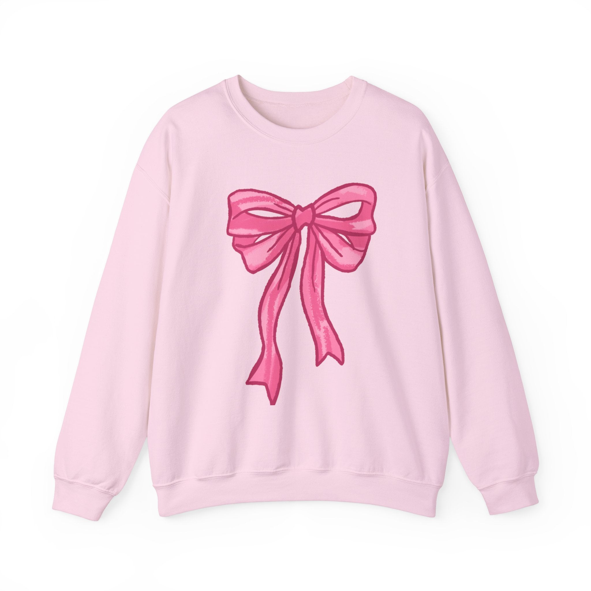 Pink Bow Sweatshirt with Scripture, Christian Sweatshirt with Coquette Bow