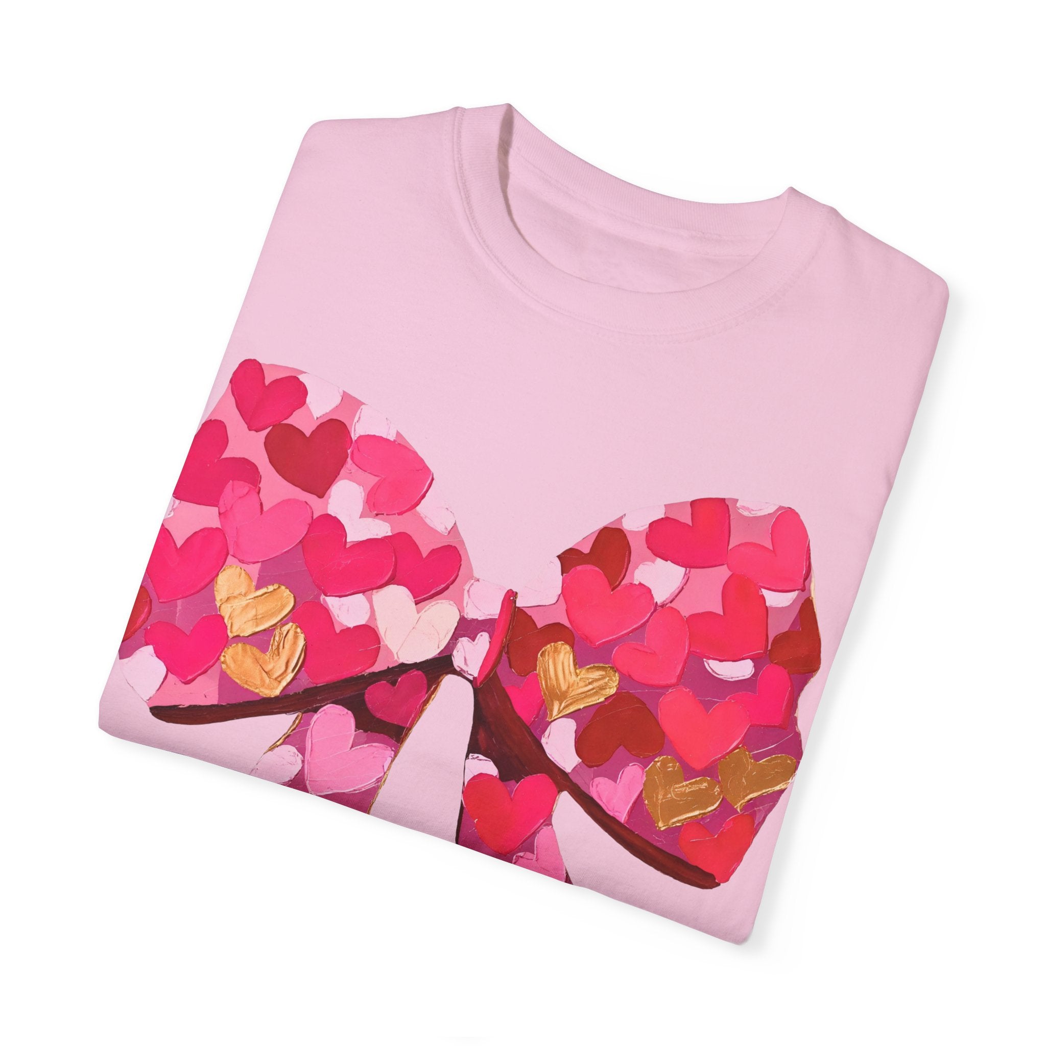 Heart Brush Stroke Coquette Bow T-shirt, Valentine&
