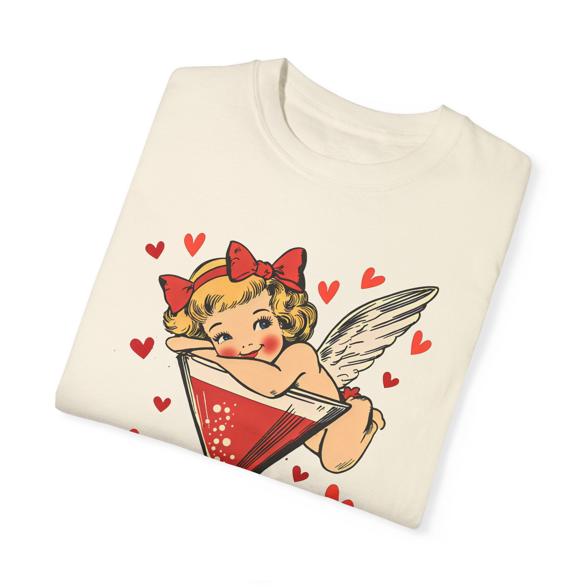 Cupid Angel Martini Coquette Bow T-Shirt for Valentine&
