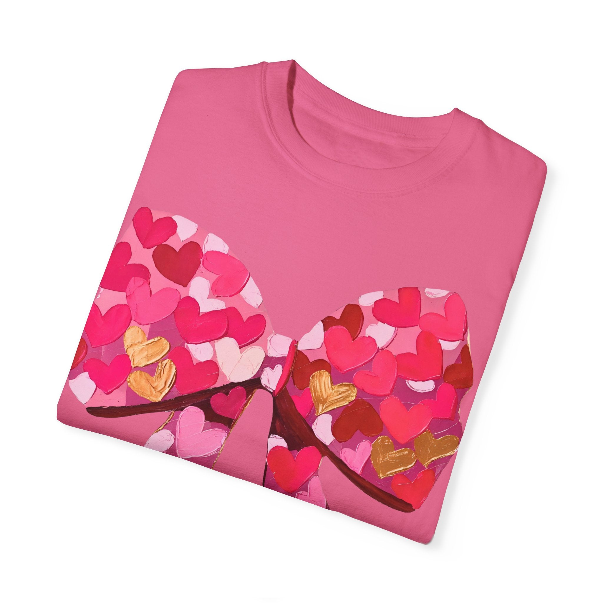Heart Brush Stroke Coquette Bow T-shirt, Valentine&