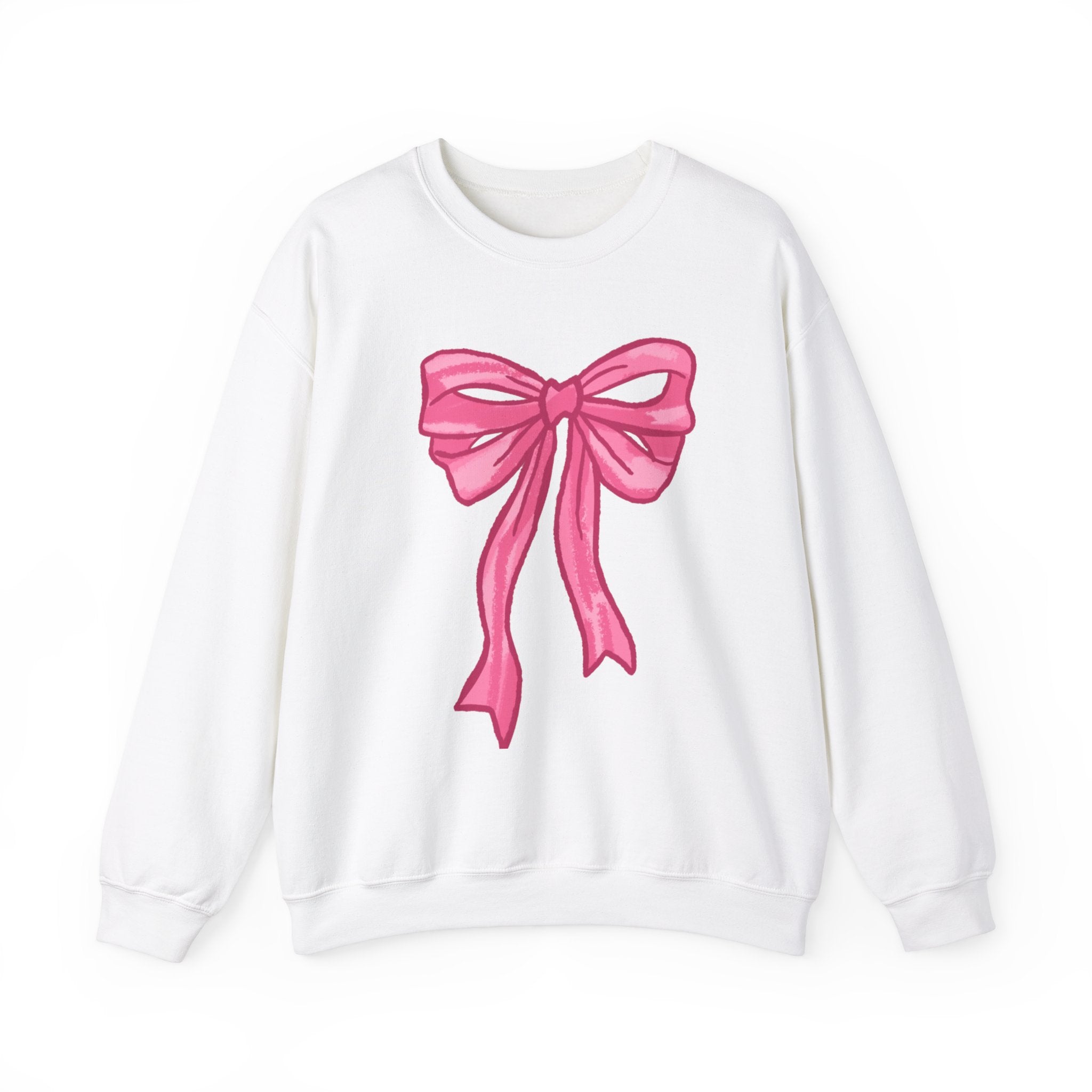 Pink Bow Sweatshirt with Scripture, Christian Sweatshirt with Coquette Bow