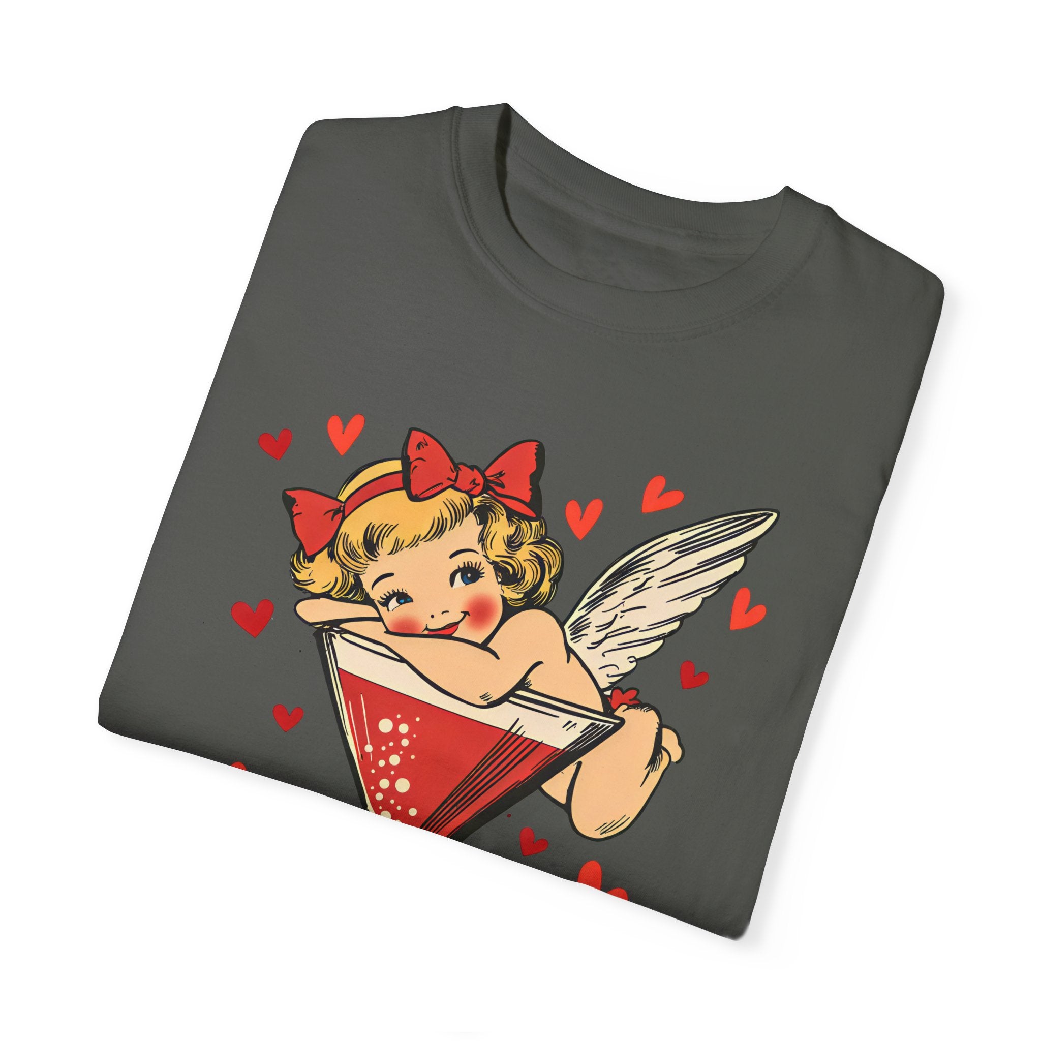 Cupid Angel Martini Coquette Bow T-Shirt for Valentine&