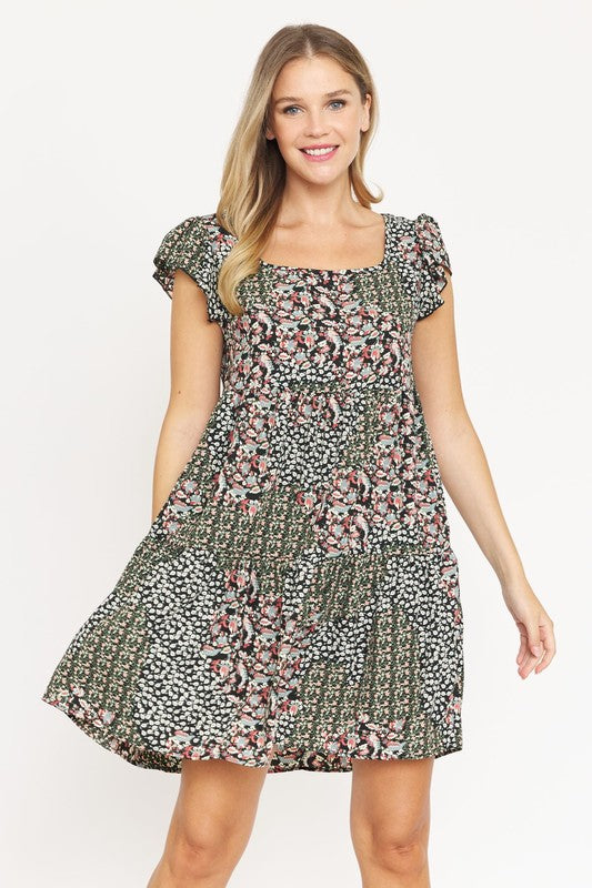 Floral Flutter Sleeve Tunic