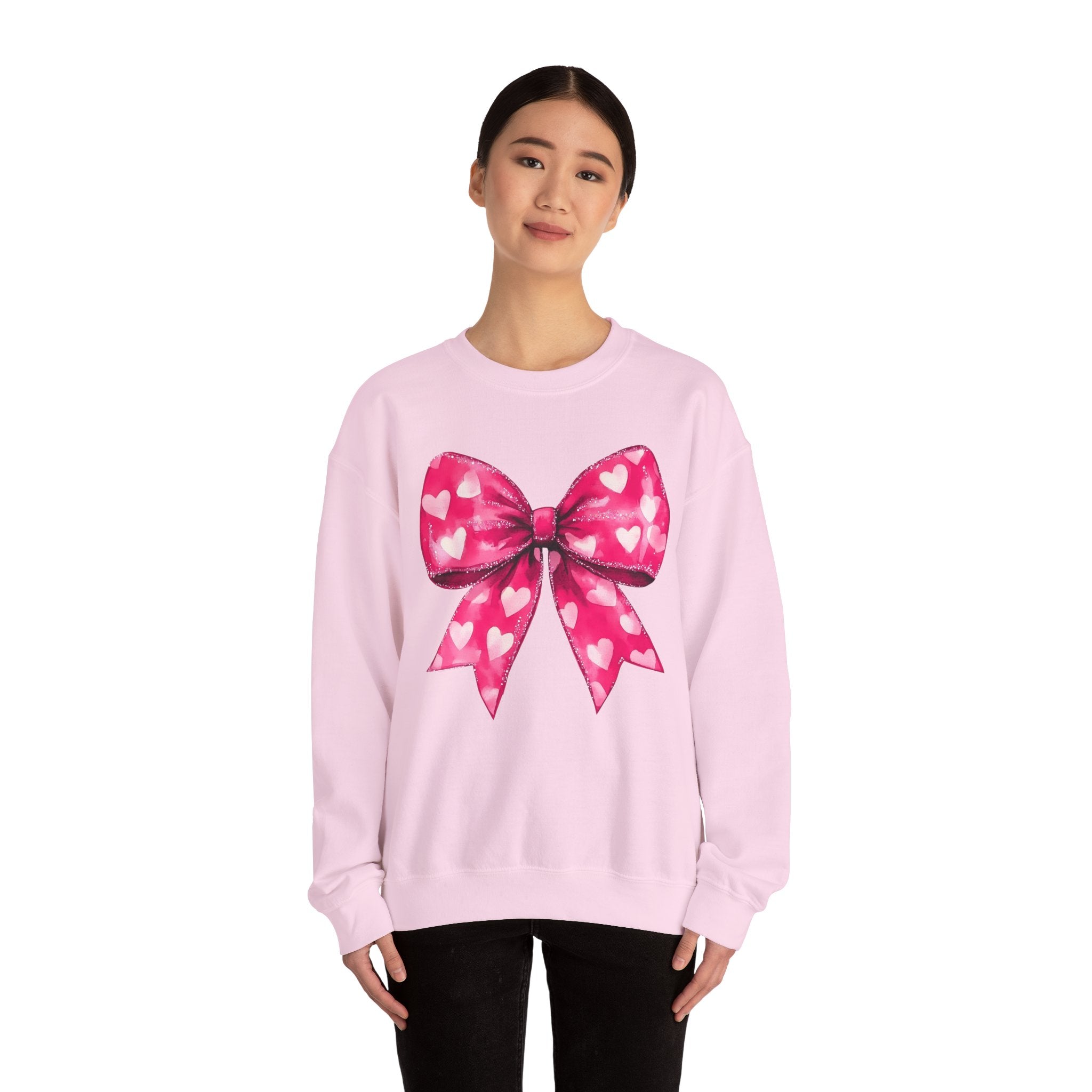 Hot Pink Coquette Bow Sweatshirt for Valentine&