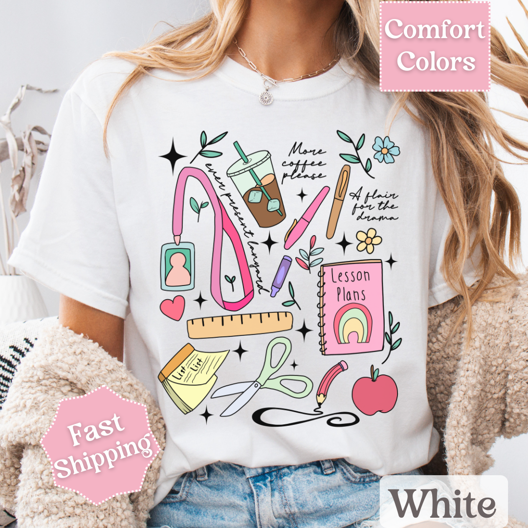 Teacher Theme T-Shirt with Collage