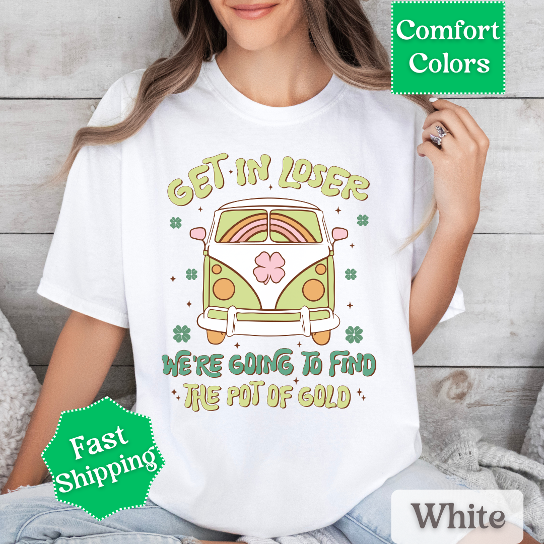 Shamrock Hippie Bus Tshirt, St. Patrick&