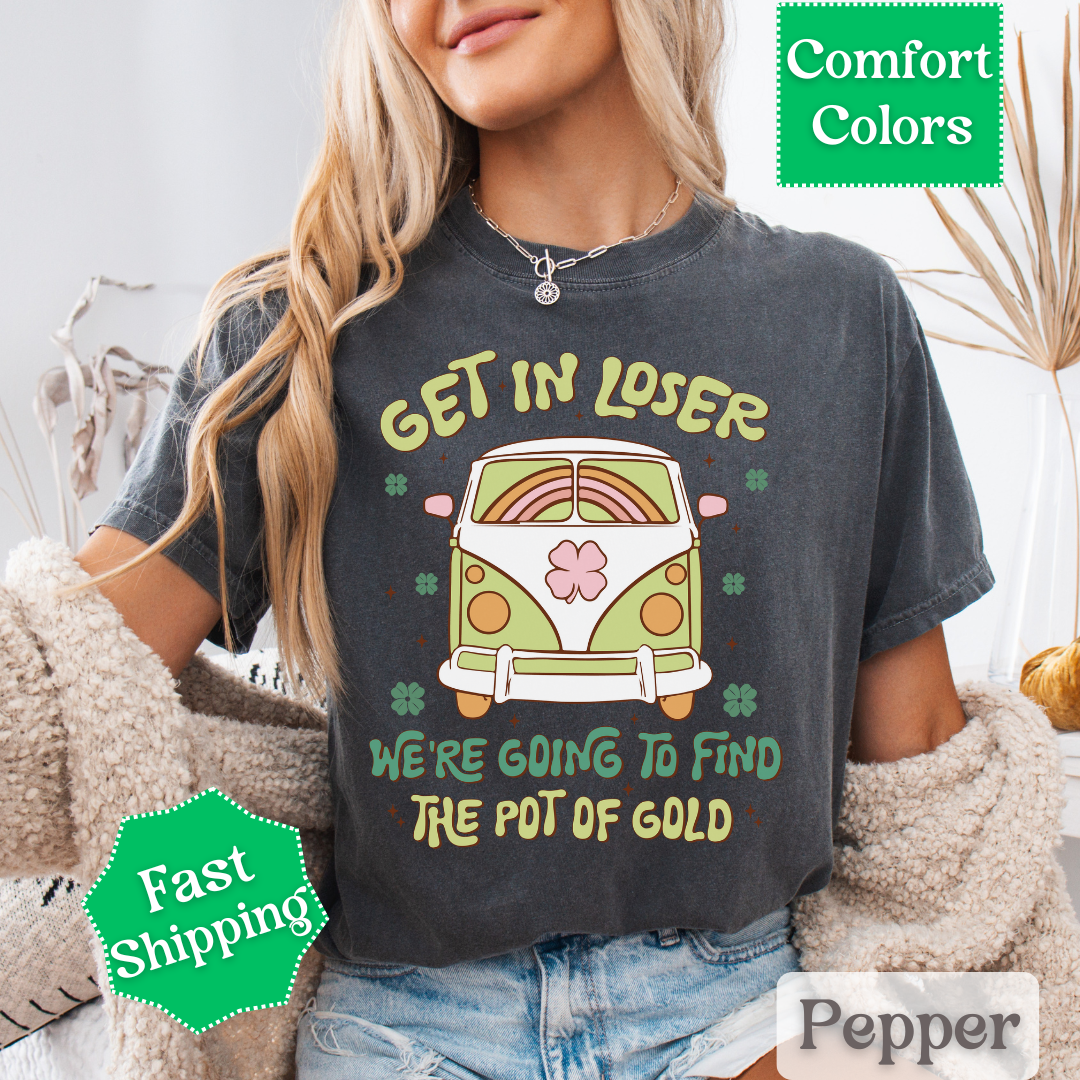Shamrock Hippie Bus Tshirt, St. Patrick&