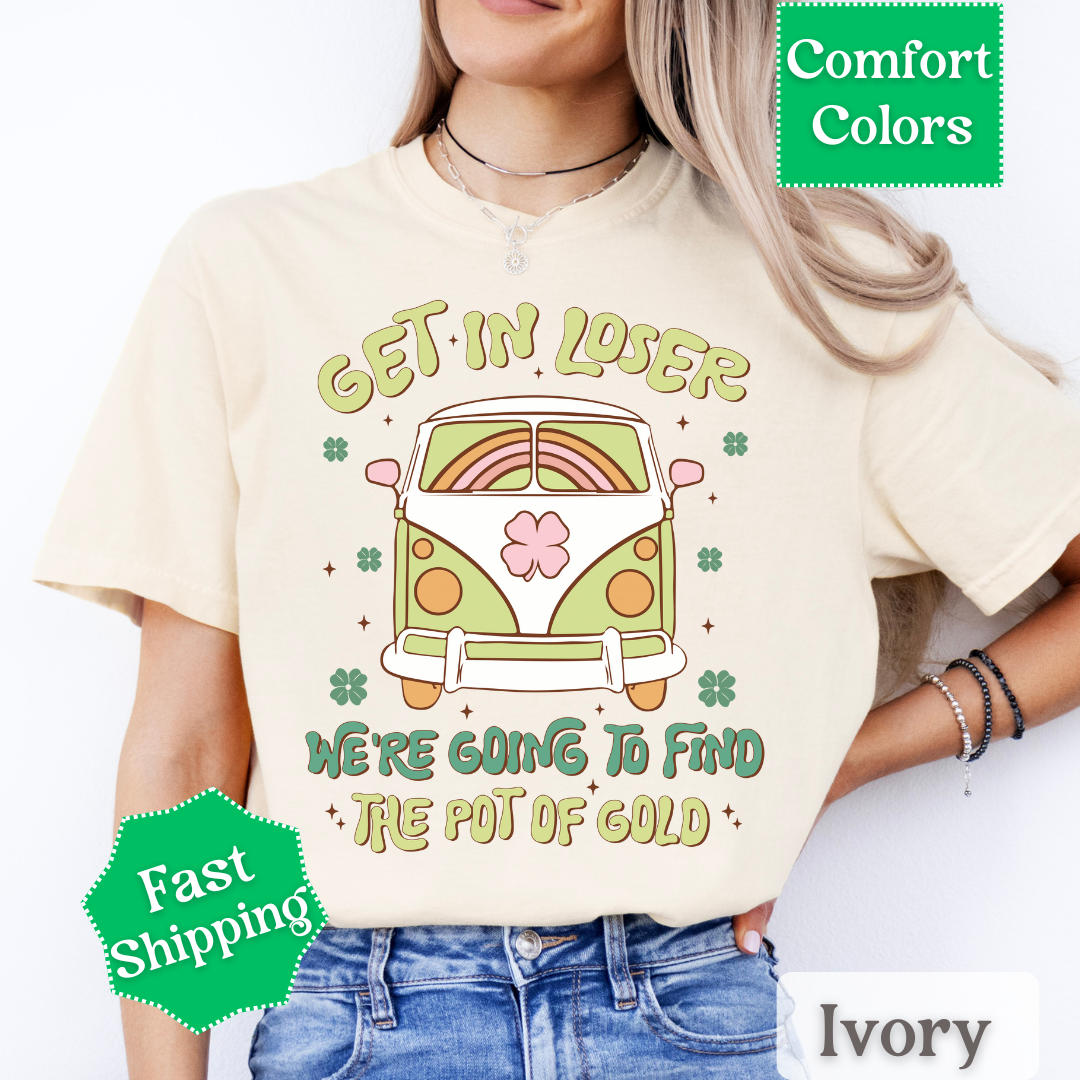 Shamrock Hippie Bus Tshirt, St. Patrick&