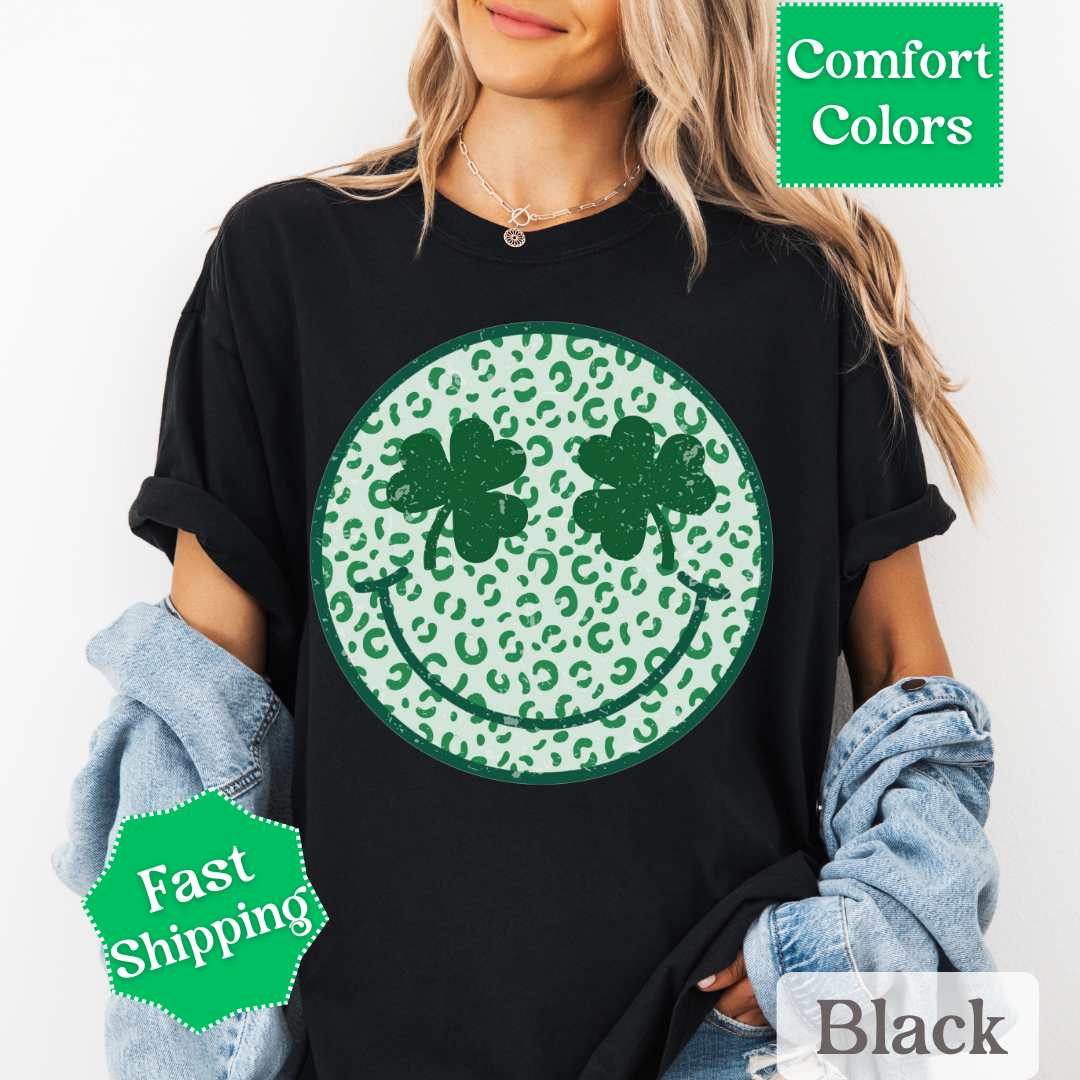 Smiley Face Shamrock Tee, St. Patrick&