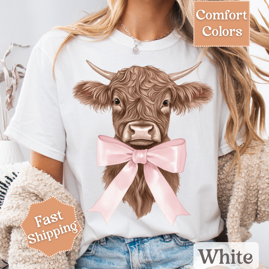 Coquette Cow with Pink Bow T-Shirt