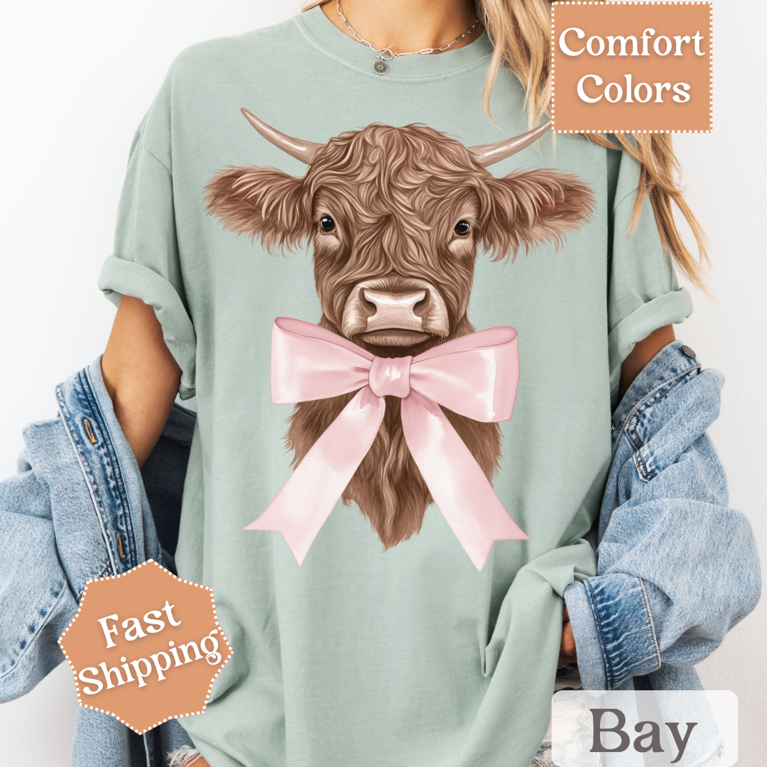Coquette Cow with Pink Bow T-Shirt