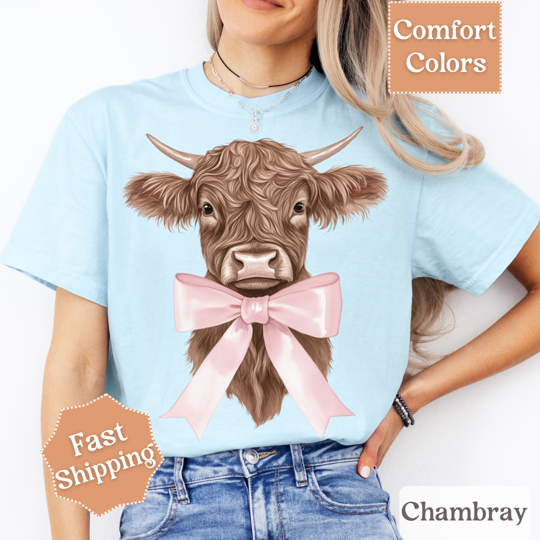 Coquette Cow with Pink Bow T-Shirt