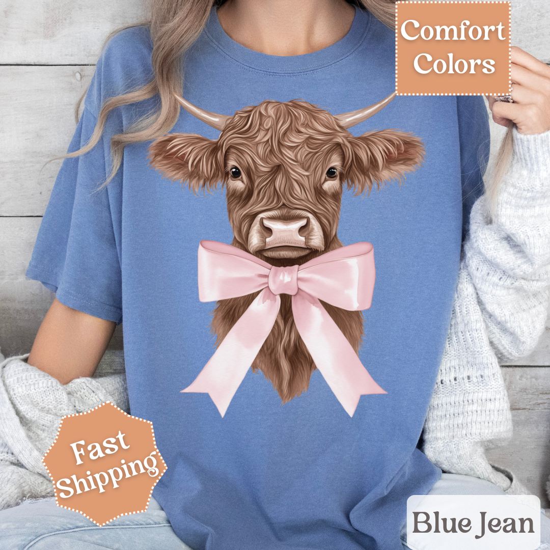 Coquette Cow with Pink Bow T-Shirt