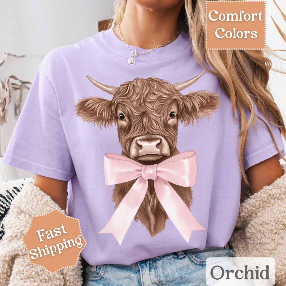 Coquette Cow with Pink Bow T-Shirt