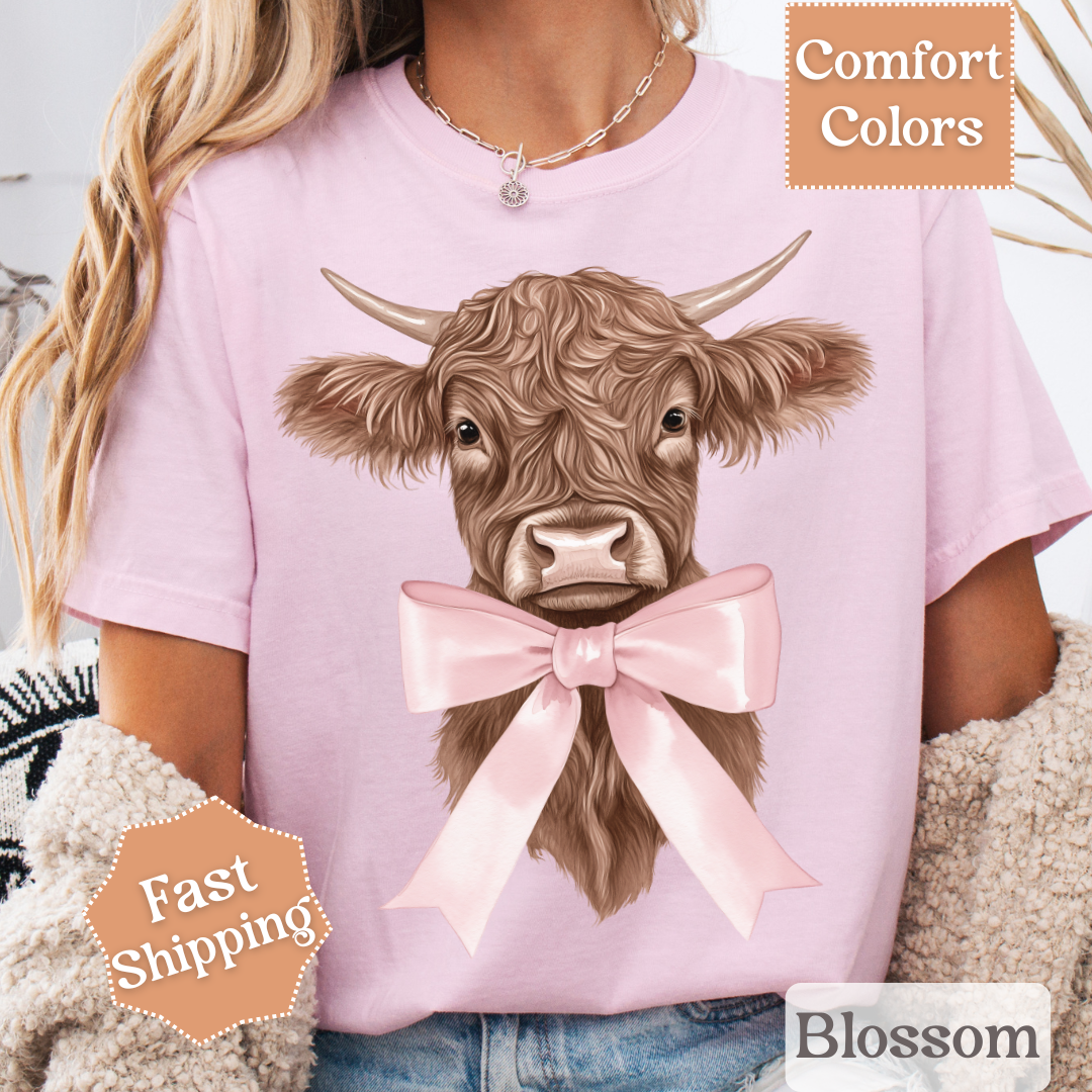 Coquette Cow with Pink Bow T-Shirt