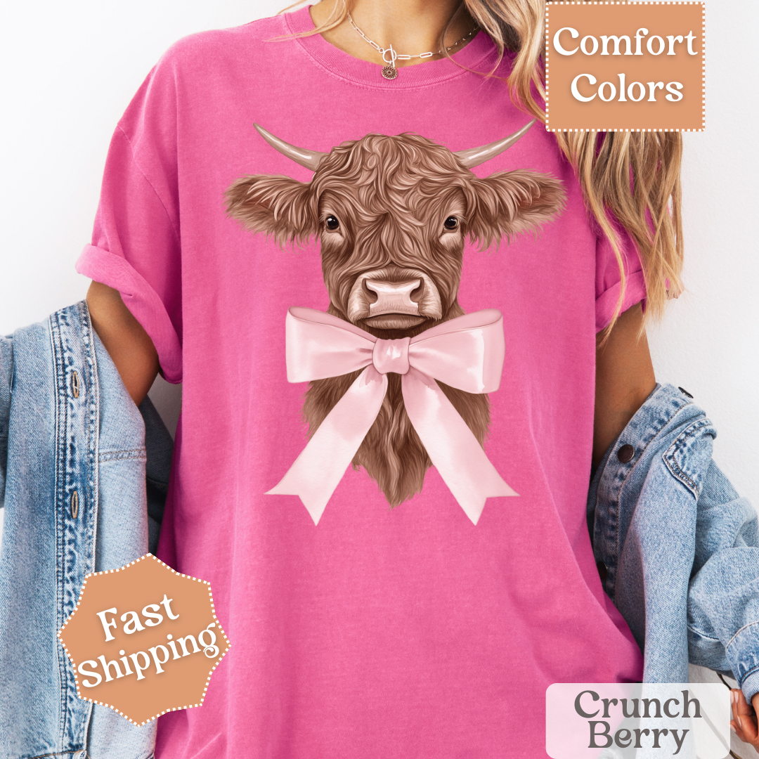 Coquette Cow with Pink Bow T-Shirt