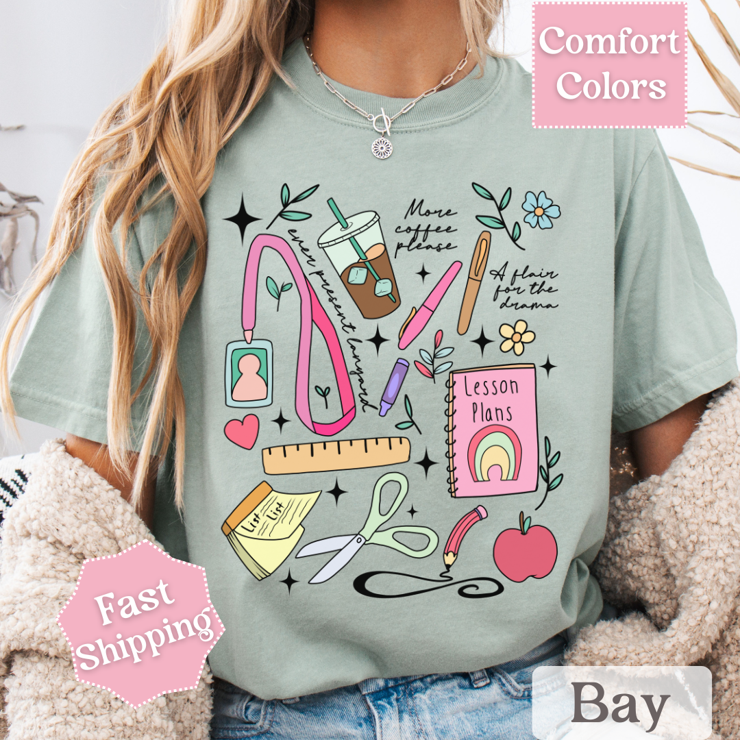 Teacher Theme T-Shirt with Collage