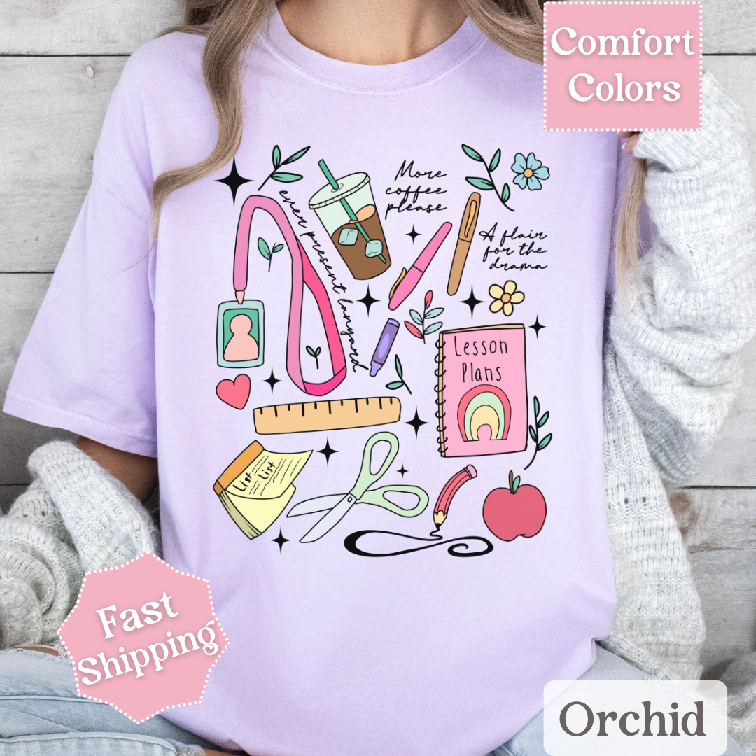 Teacher Theme T-Shirt with Collage