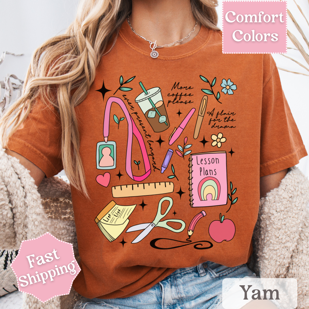 Teacher Theme T-Shirt with Collage