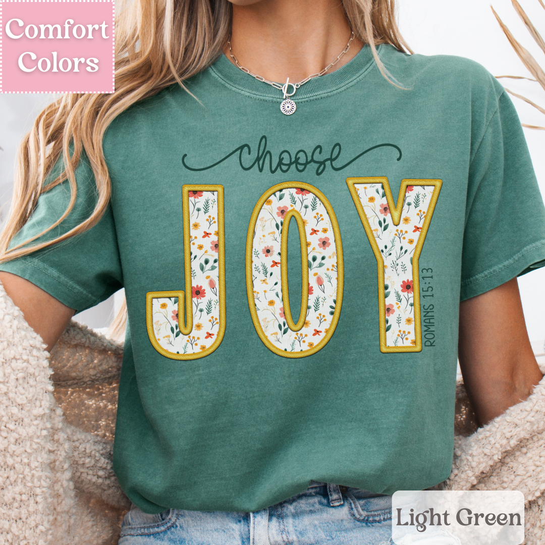 Floral Choose Joy T-Shirt, Positive Tee For Women