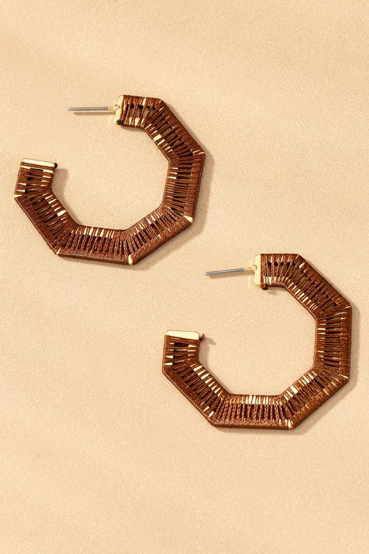 hexagon hoop with thread wrapped