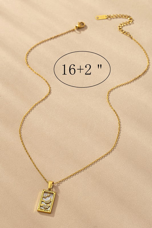 water proof TARROT CARD NATURAL STONE NECKLACE