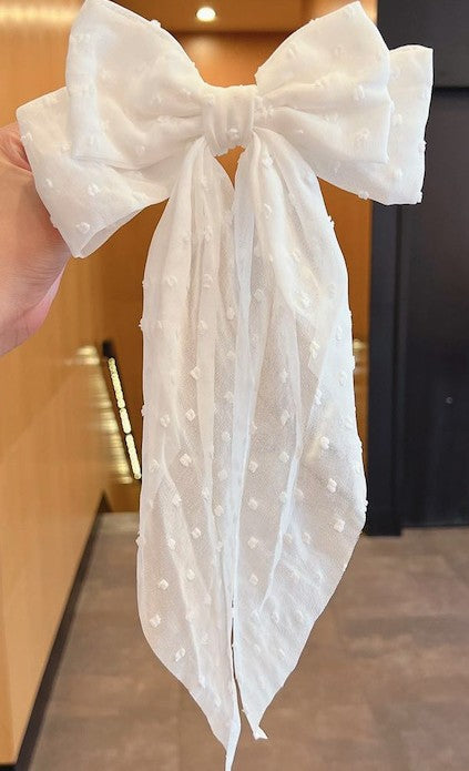 Swiss dot hair bow