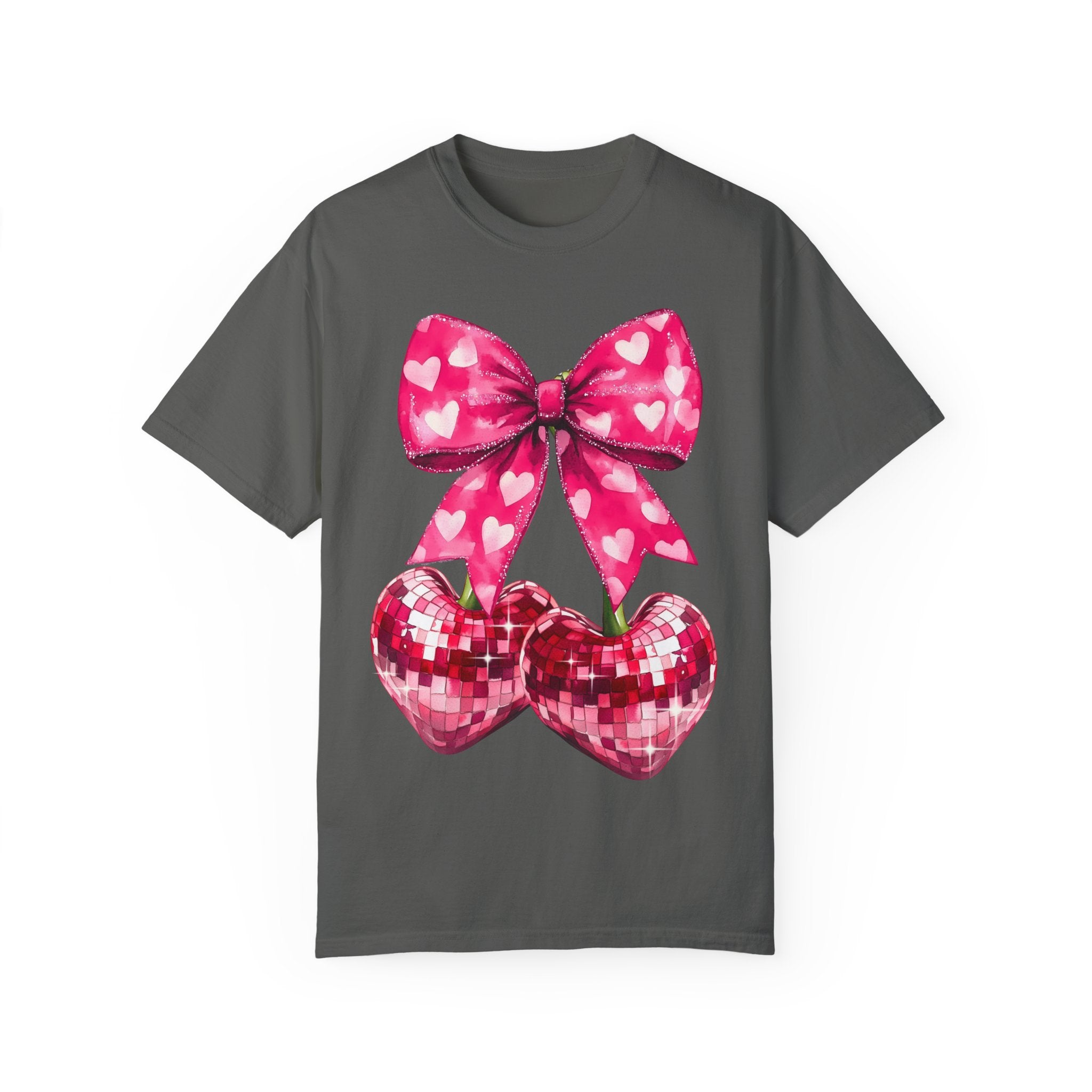 Disco Ball Heart Cherry T-Shirt, Valentine&