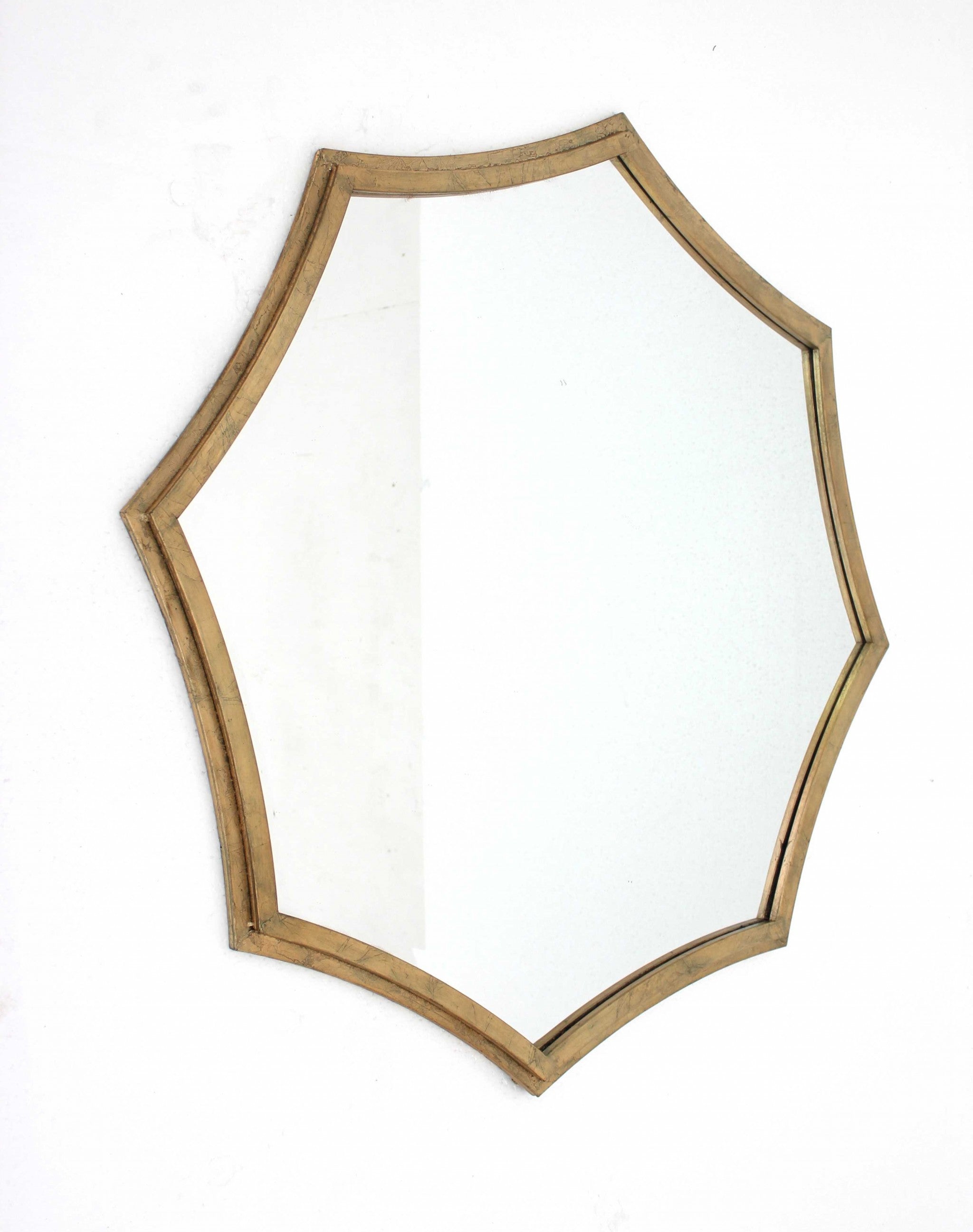 33 x 33 x 1 Gold Curved Hexagon Frame Cosmetic Mirror-2