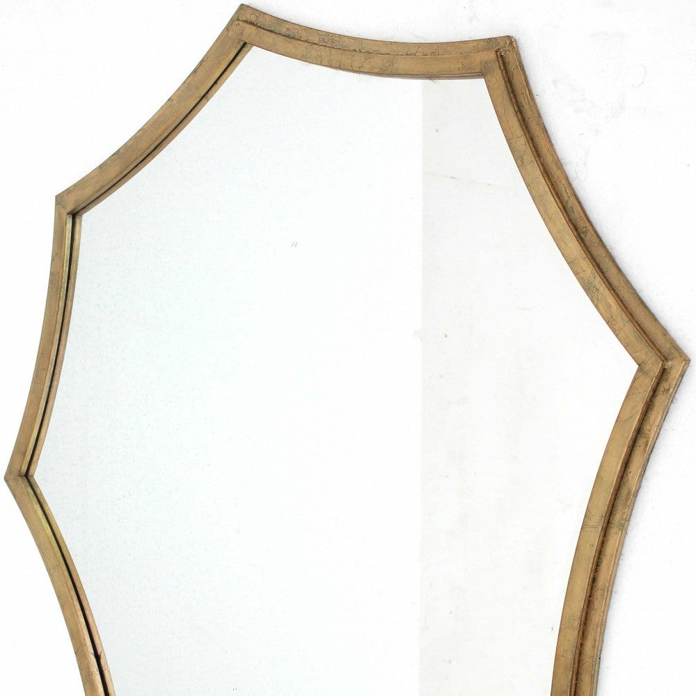 33 x 33 x 1 Gold Curved Hexagon Frame Cosmetic Mirror-3