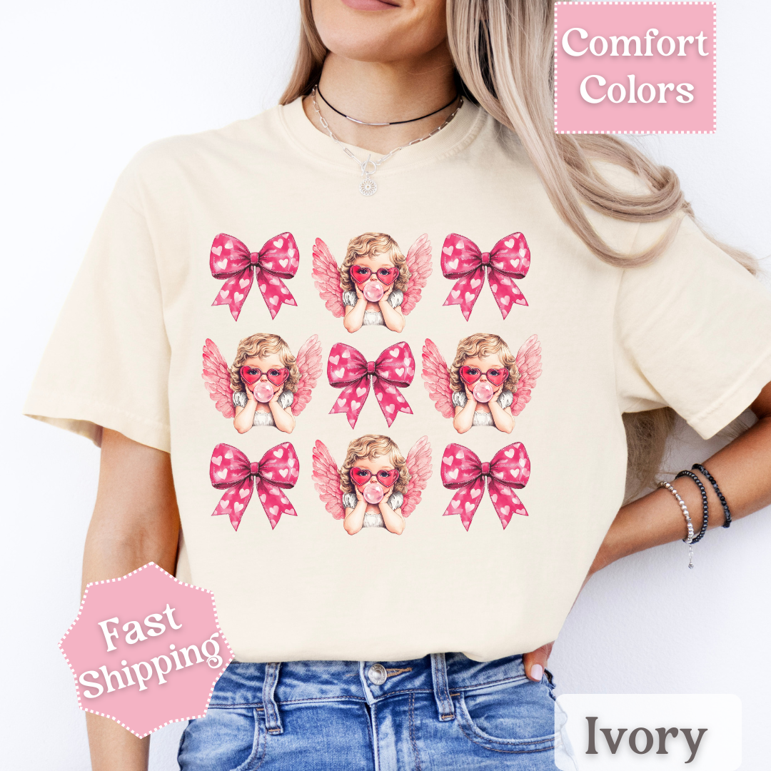 Cupid Coquette Bow T-Shirt, Valentine&