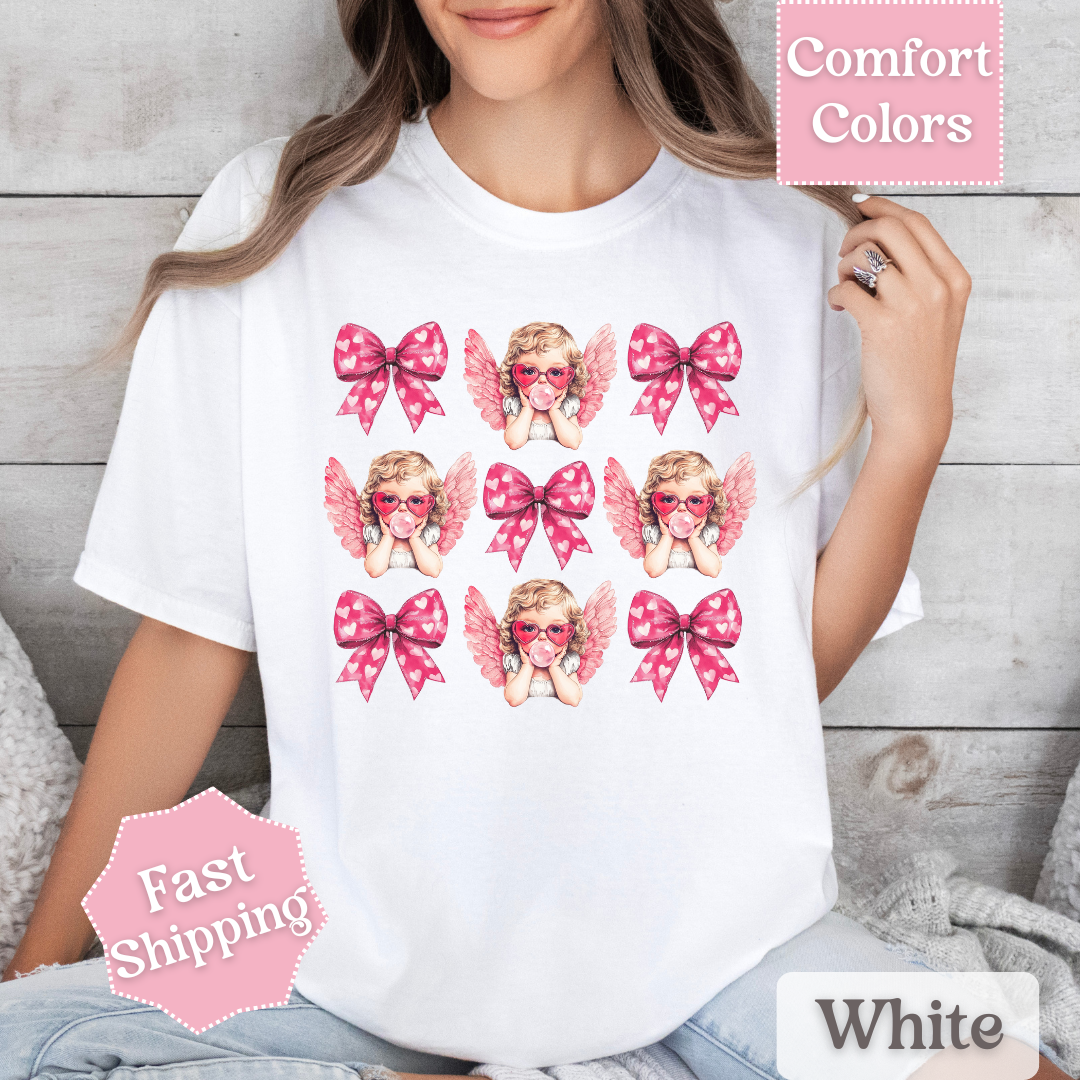 Cupid Coquette Bow T-Shirt, Valentine&