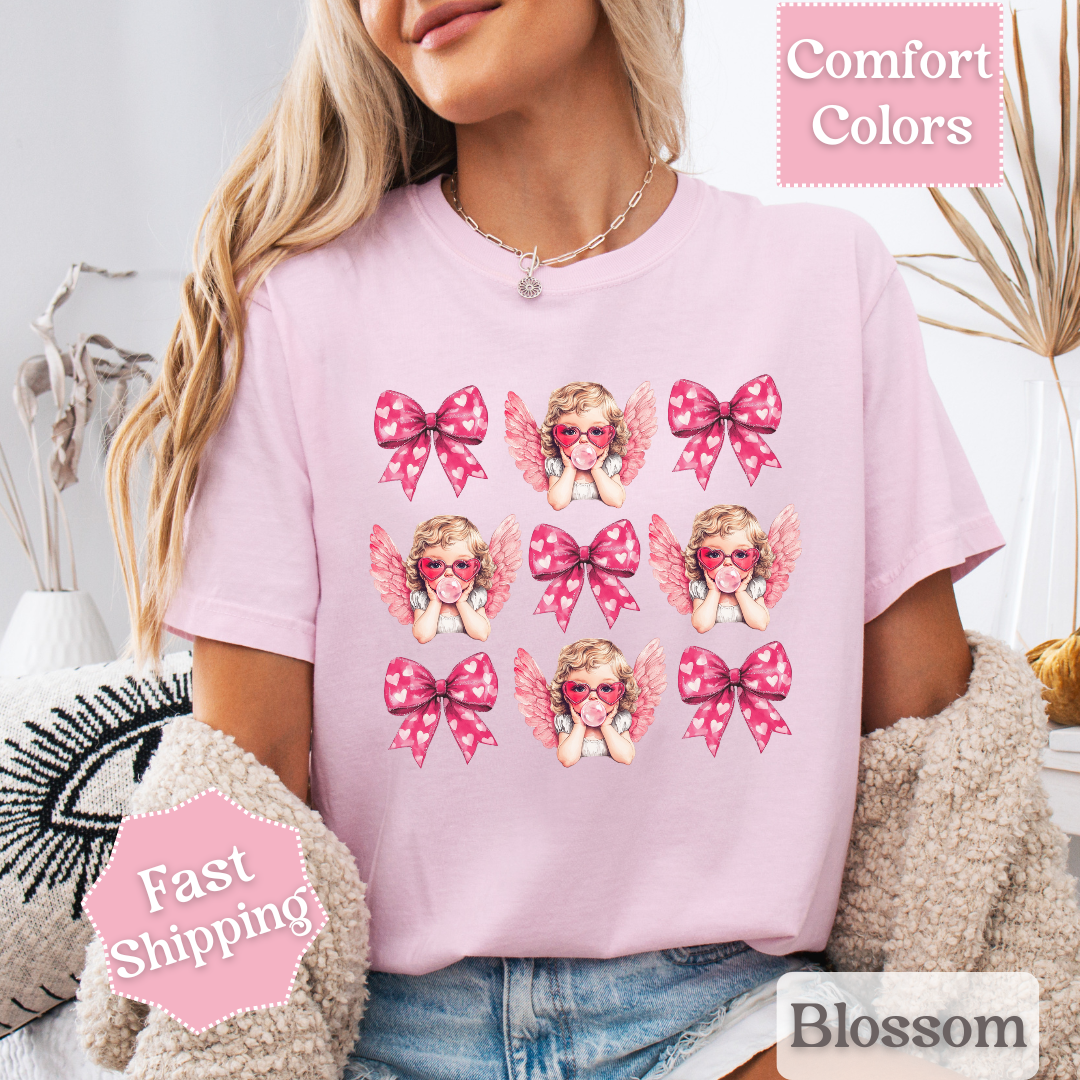 Cupid Coquette Bow T-Shirt, Valentine&