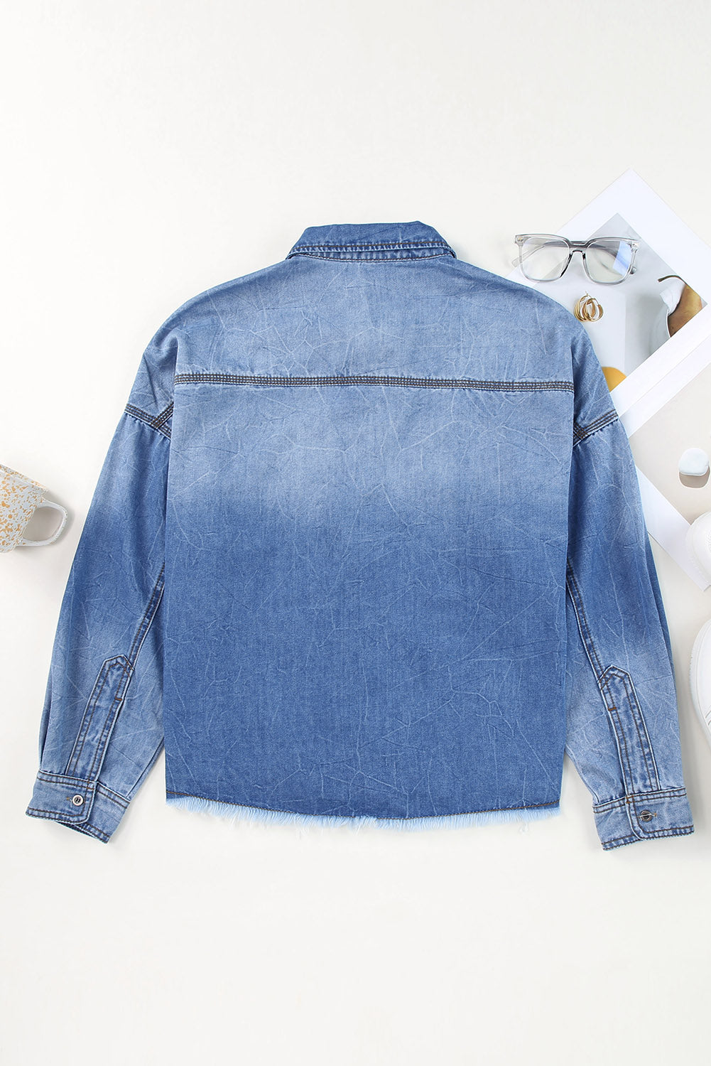 Raw Hem Sequin Football