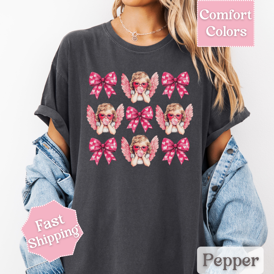 Cupid Coquette Bow T-Shirt, Valentine&