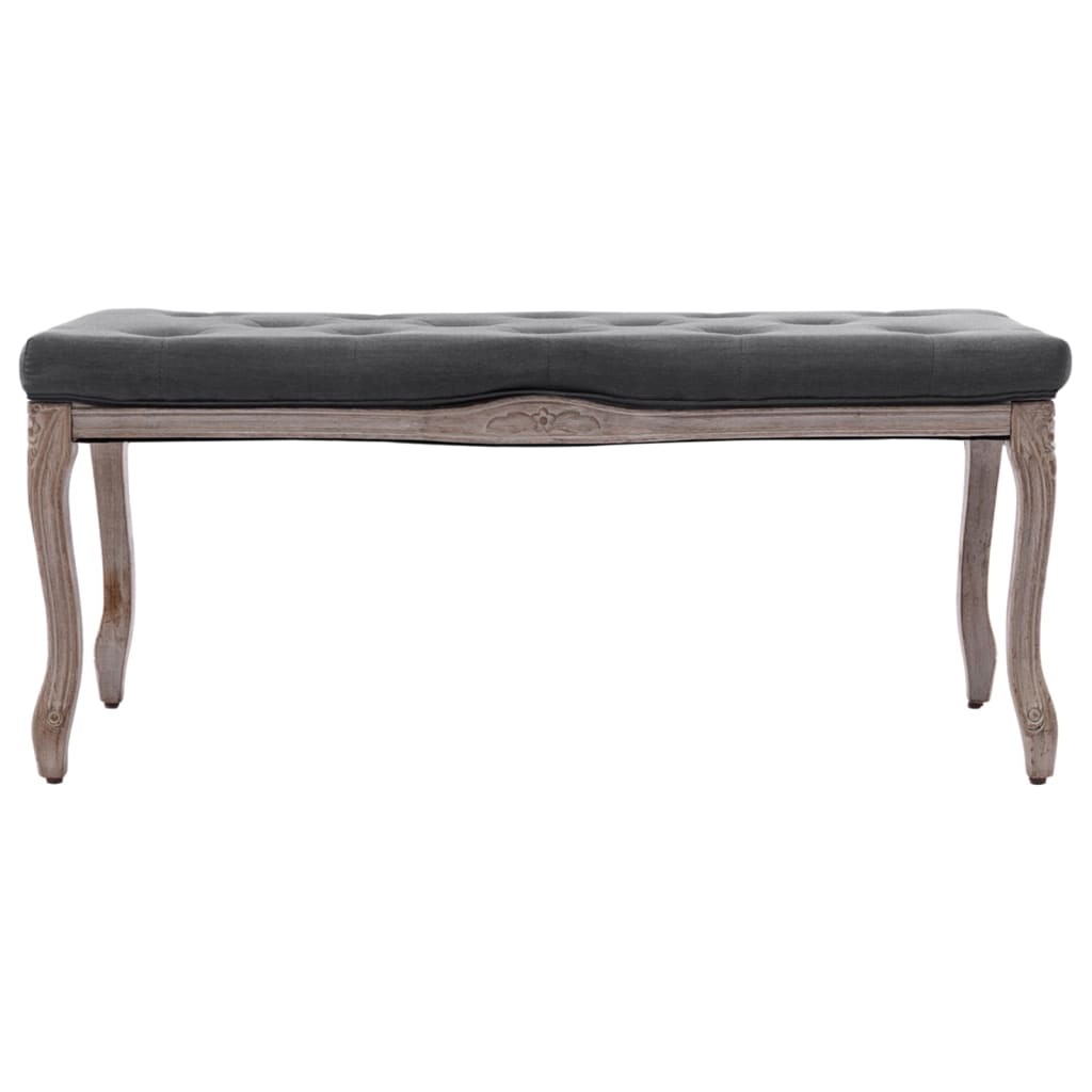 vidaXL Bench Linen & Solid Wood Furniture Multi Colors 43.3"x15"/59.1"x15.7"-14