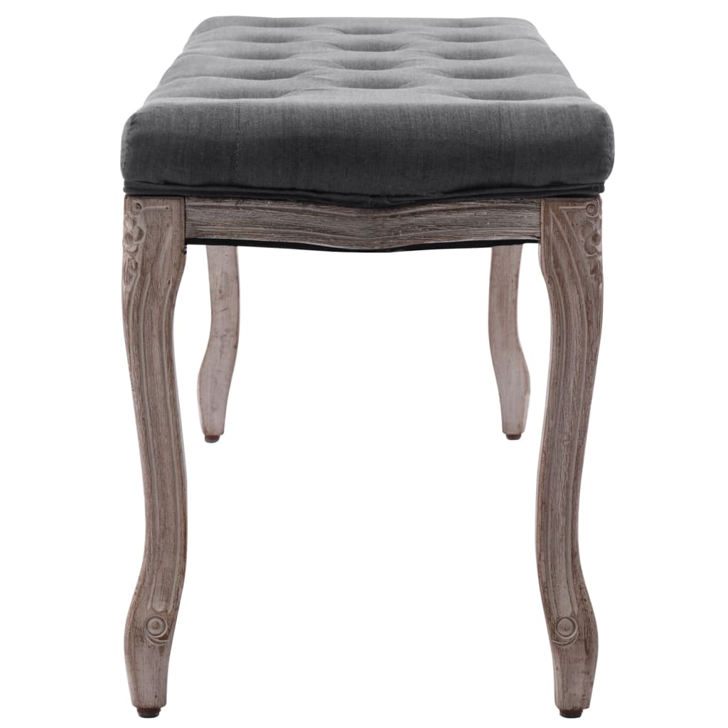 vidaXL Bench Linen & Solid Wood Furniture Multi Colors 43.3"x15"/59.1"x15.7"-17