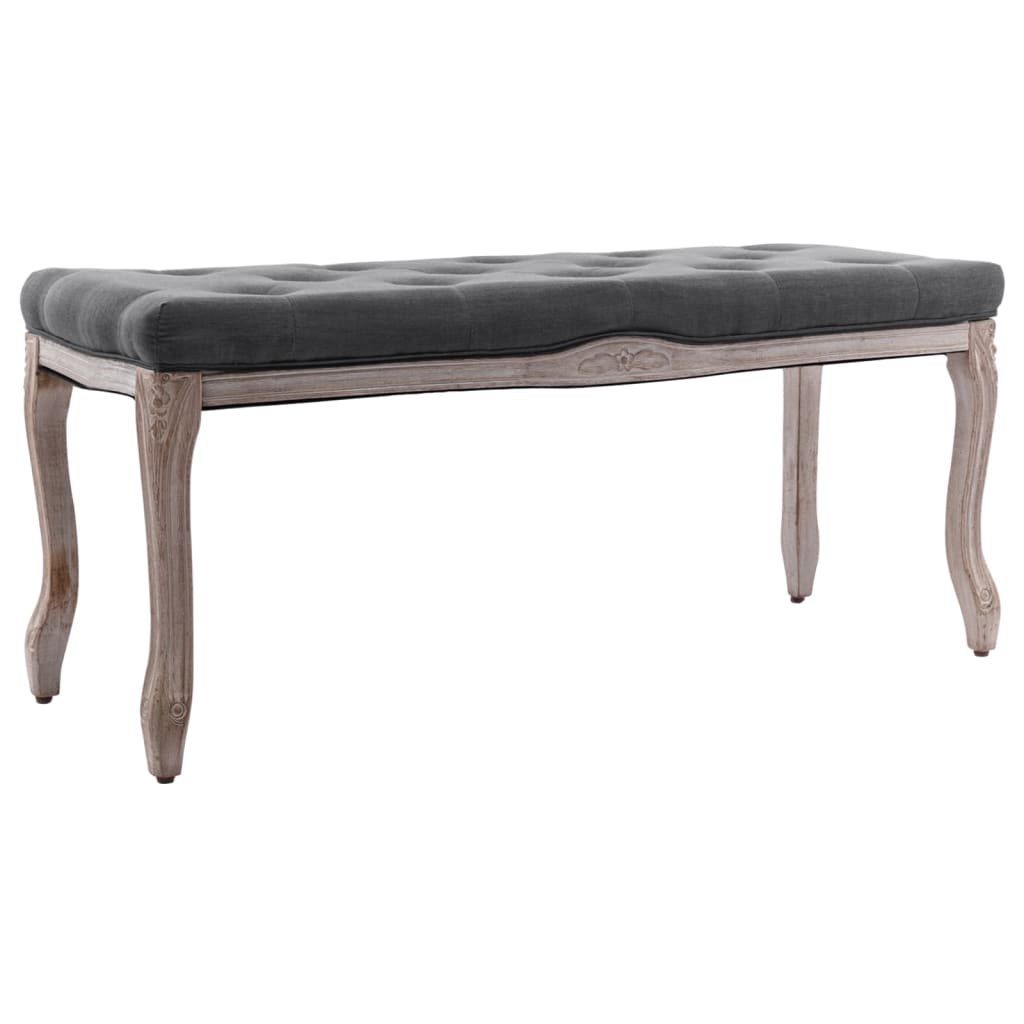 vidaXL Bench Linen & Solid Wood Furniture Multi Colors 43.3"x15"/59.1"x15.7"-10