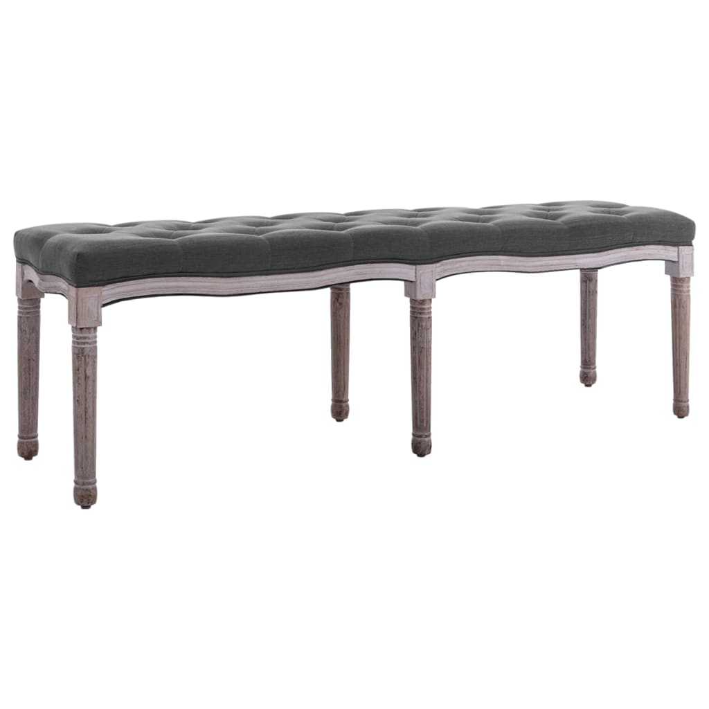 vidaXL Bench Linen & Solid Wood Furniture Multi Colors 43.3"x15"/59.1"x15.7"-29