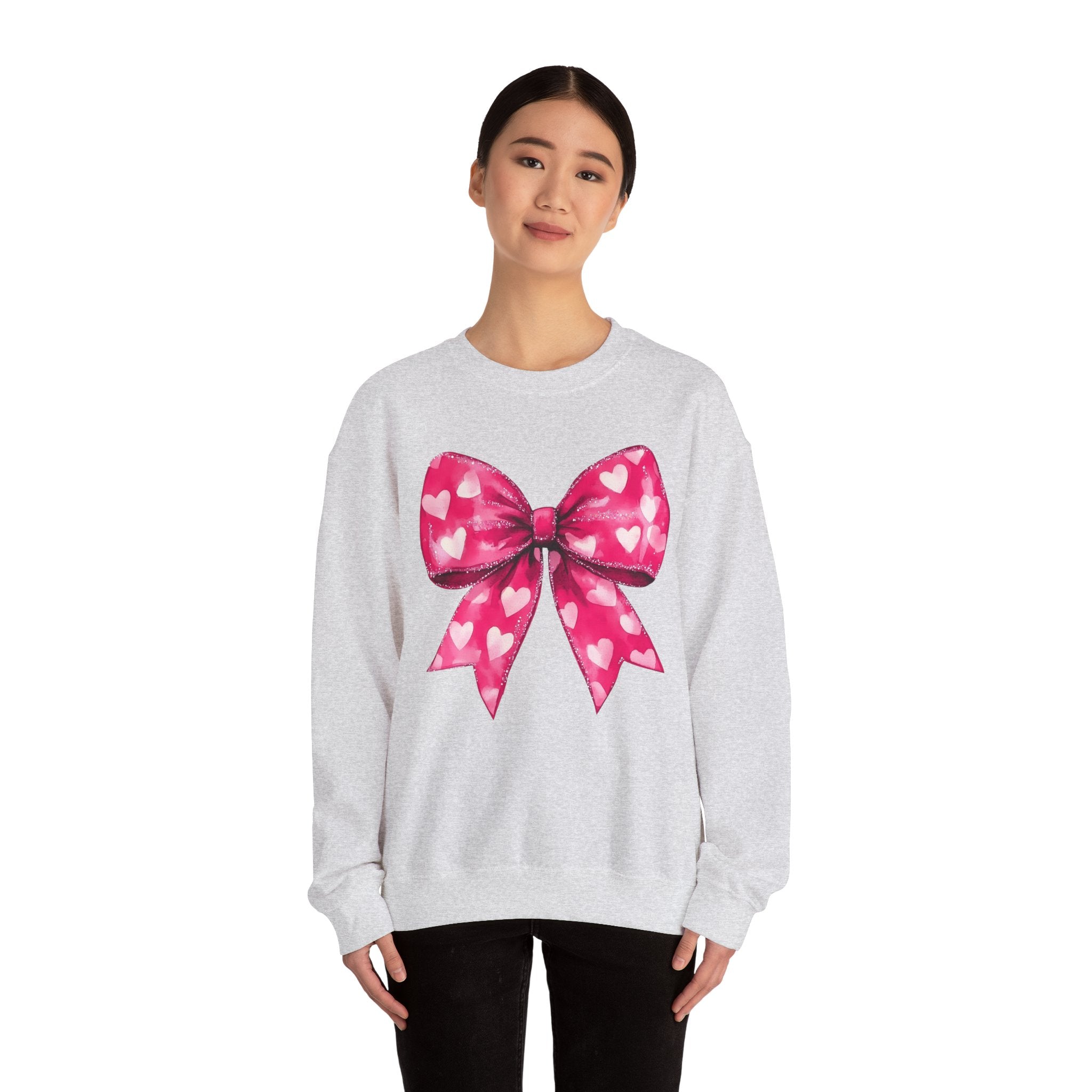 Hot Pink Coquette Bow Sweatshirt for Valentine&
