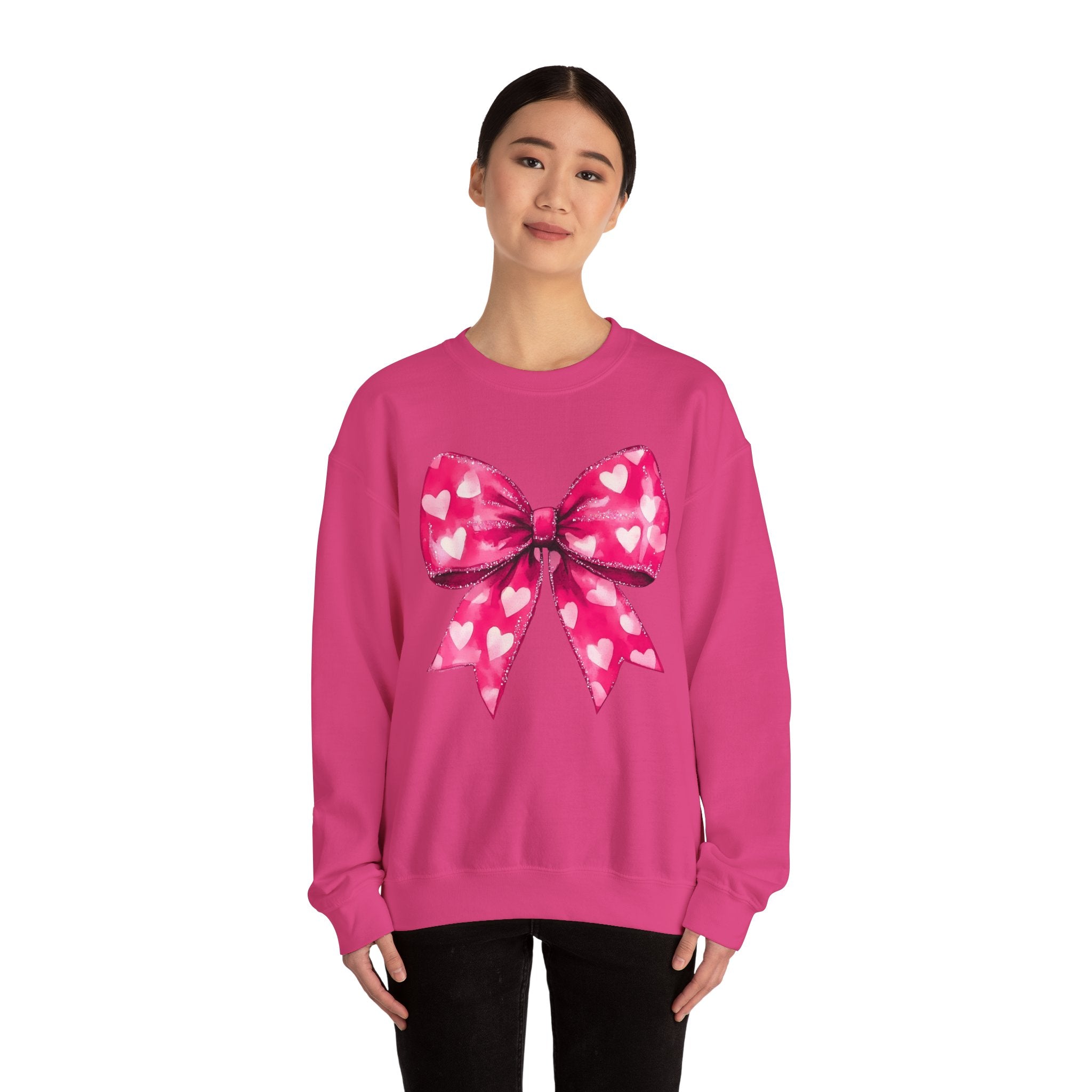 Hot Pink Coquette Bow Sweatshirt for Valentine&