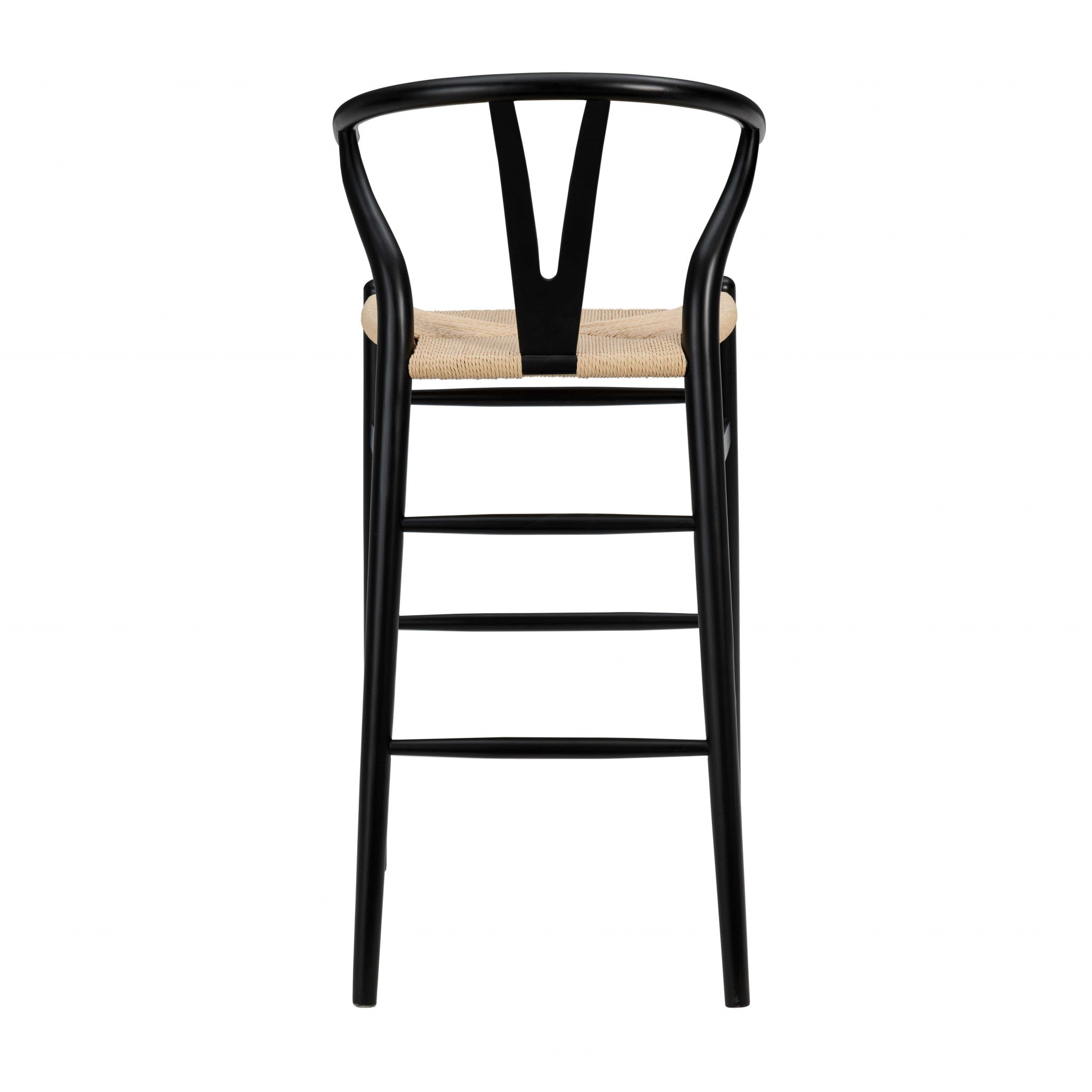 42" Black Solid Wood and Natural Counter Stool-4