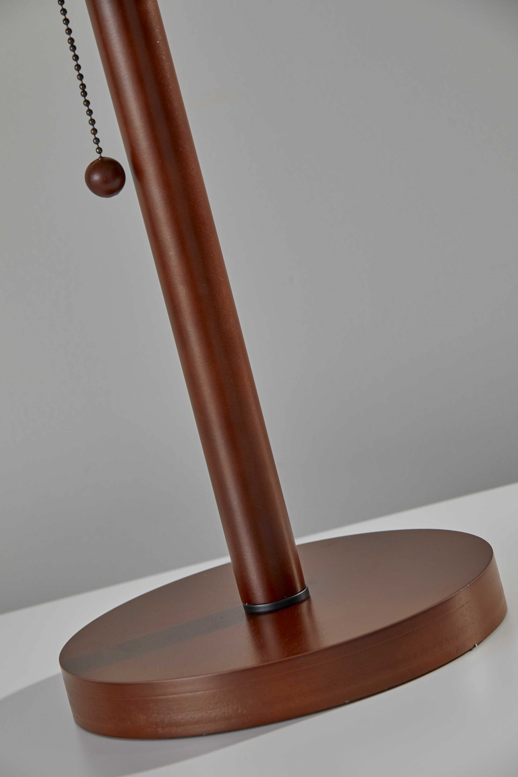31" Walnut Solid Wood Standard Table Lamp With Beige Shade-3