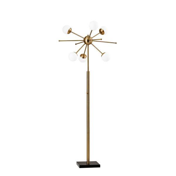 64" Brass Six Light Novelty Floor Lamp-0