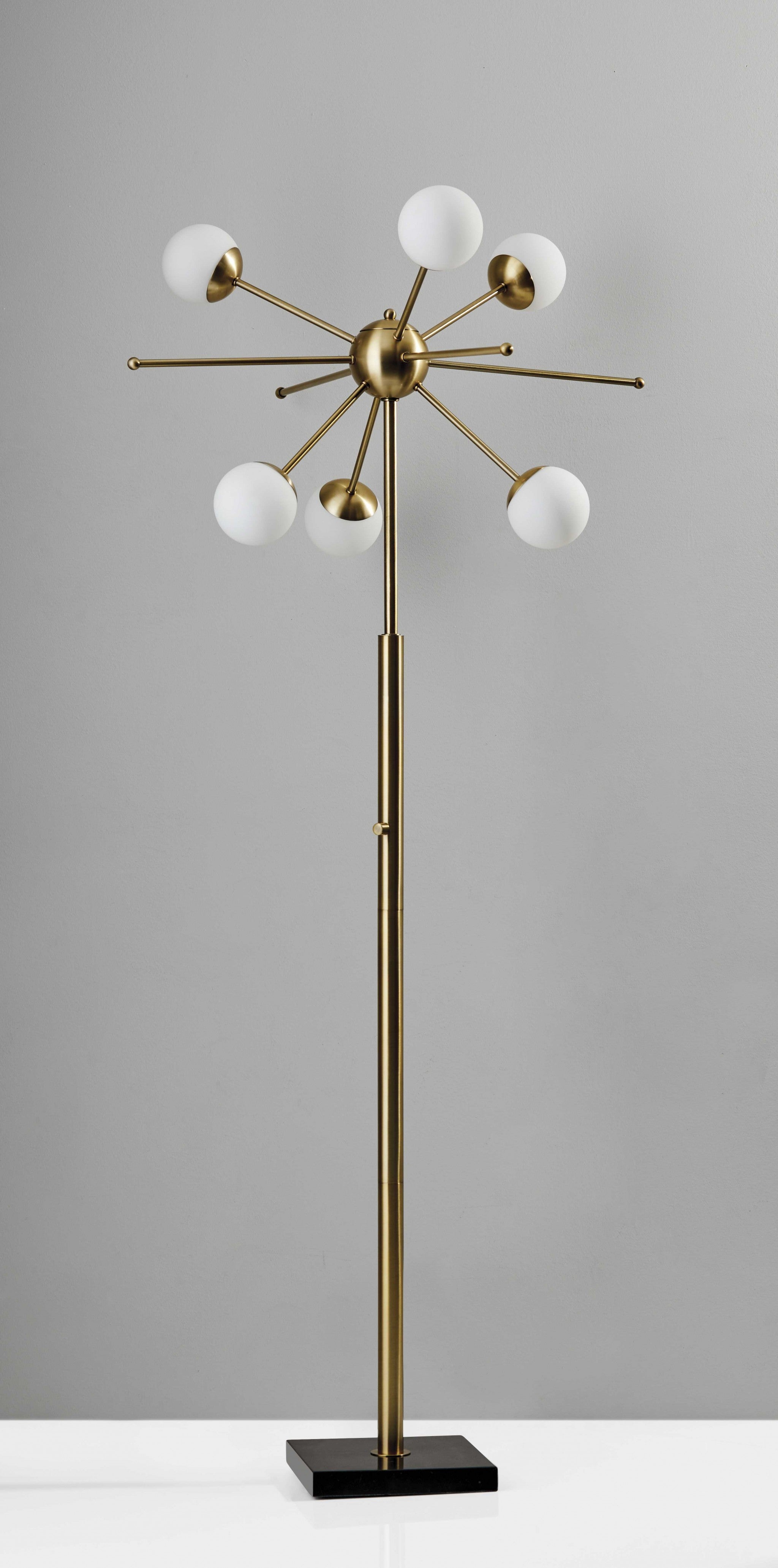 64" Brass Six Light Novelty Floor Lamp-1