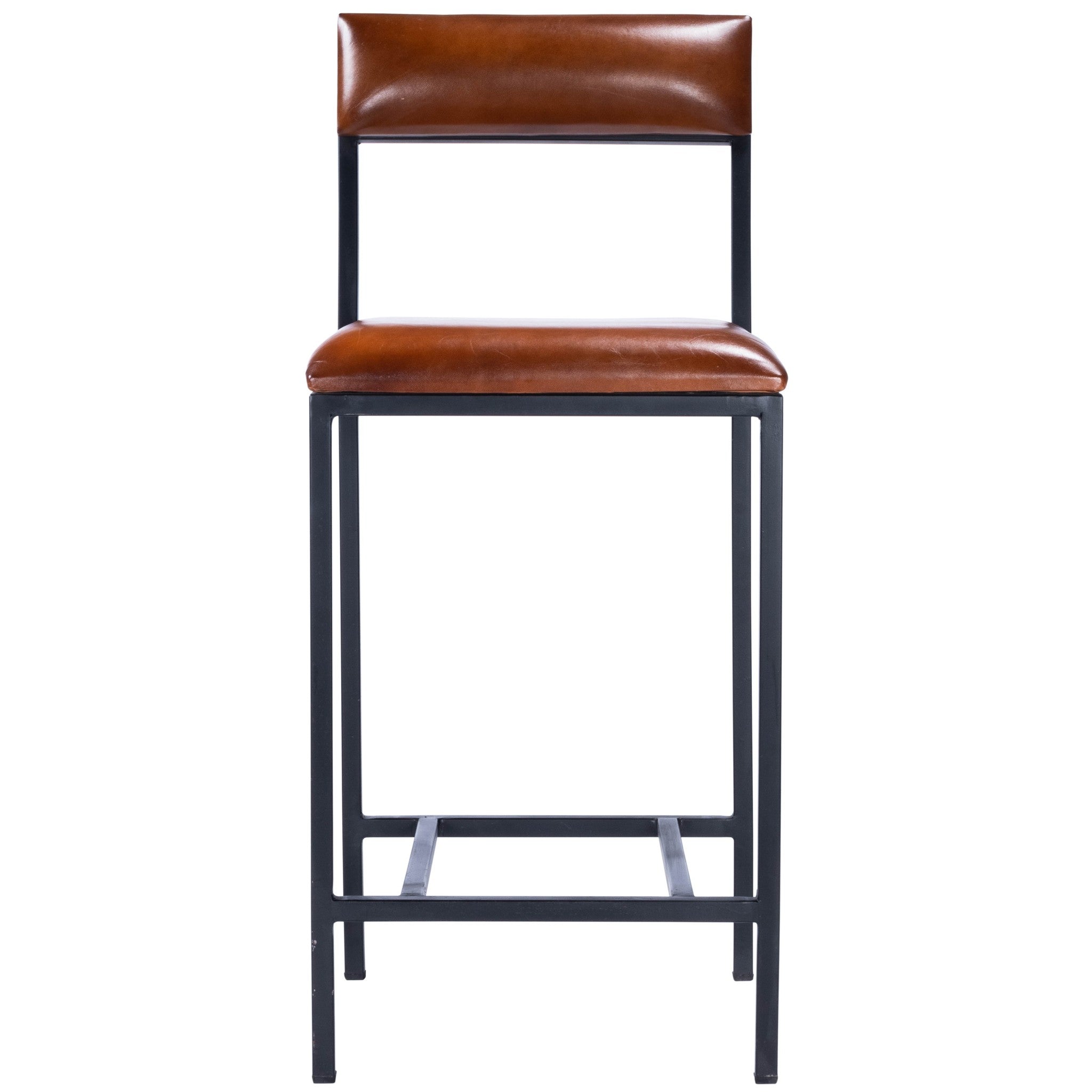 Classic Leather and Metal Counter Stool-1