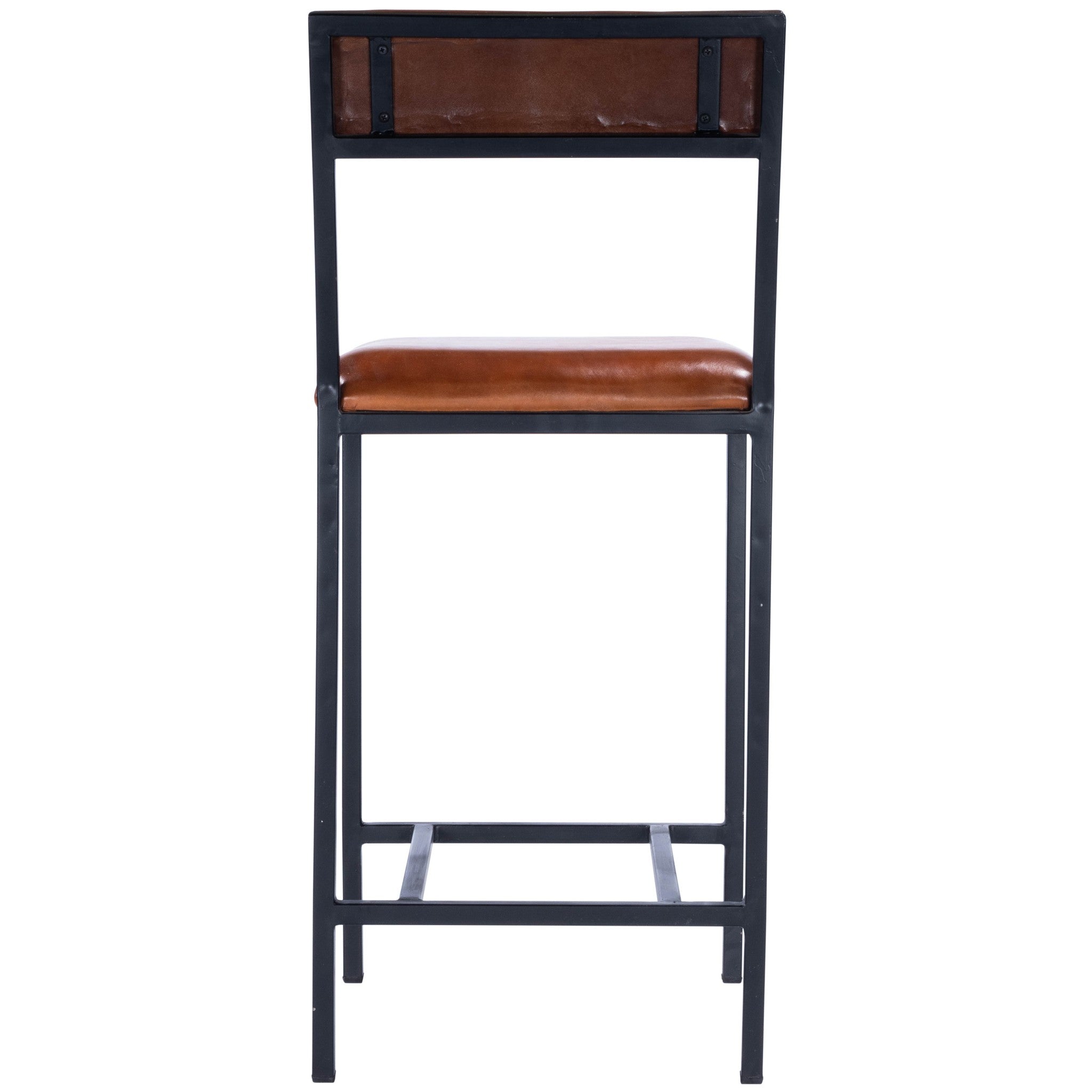 Classic Leather and Metal Counter Stool-3